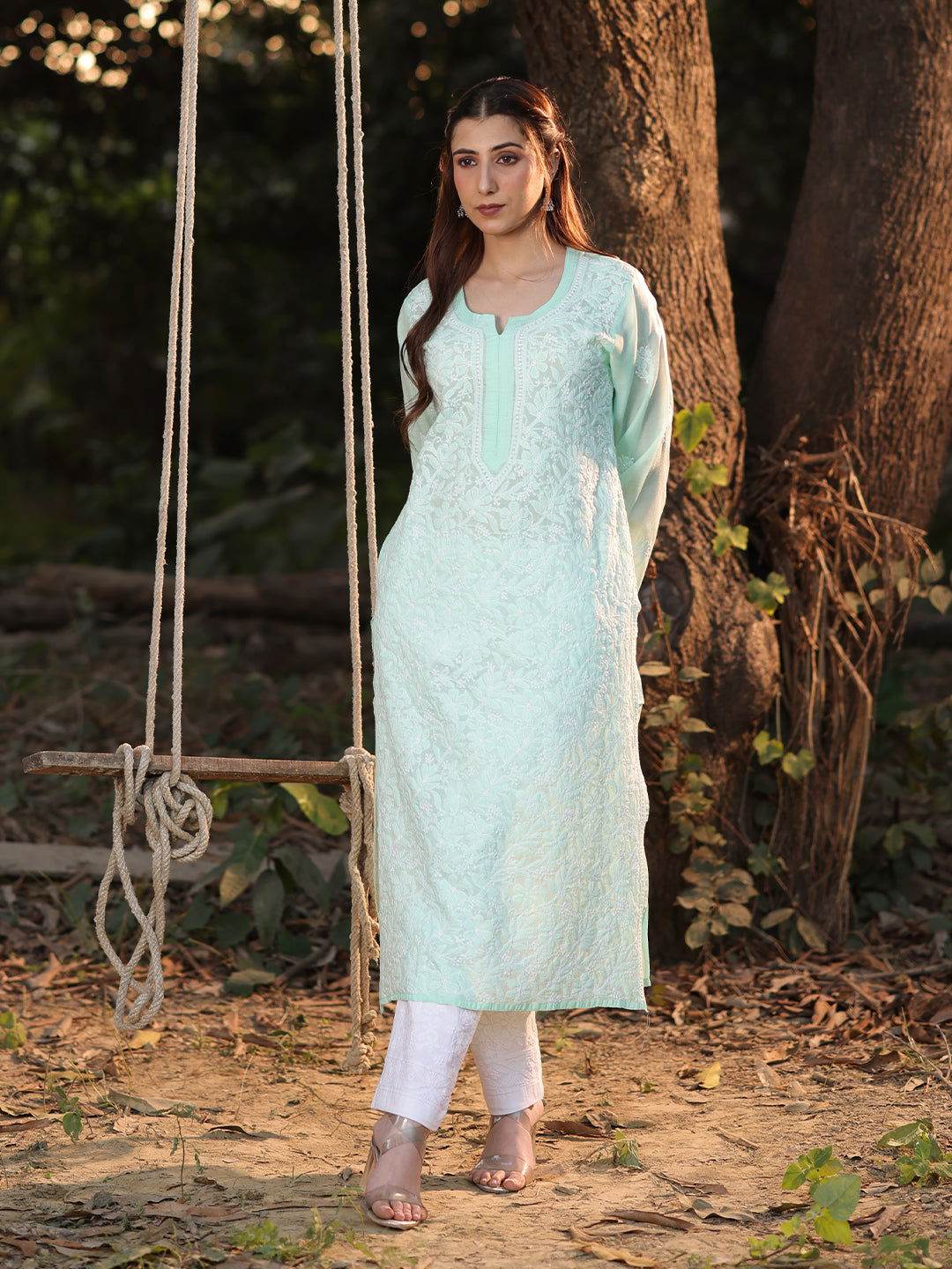 EILEEN Chikankari Cotton Kurta - KRI CHIKANKARI