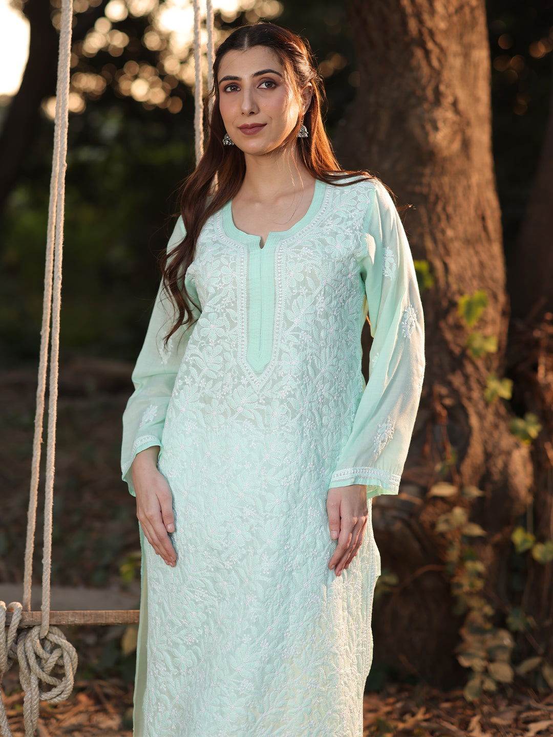 EILEEN Chikankari Cotton Kurta - KRI CHIKANKARI