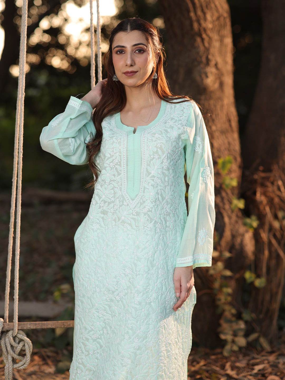 EILEEN Chikankari Cotton Kurta - KRI CHIKANKARI