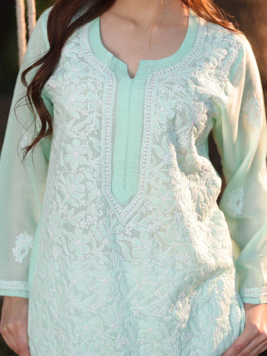 EILEEN Chikankari Cotton Kurta - KRI CHIKANKARI