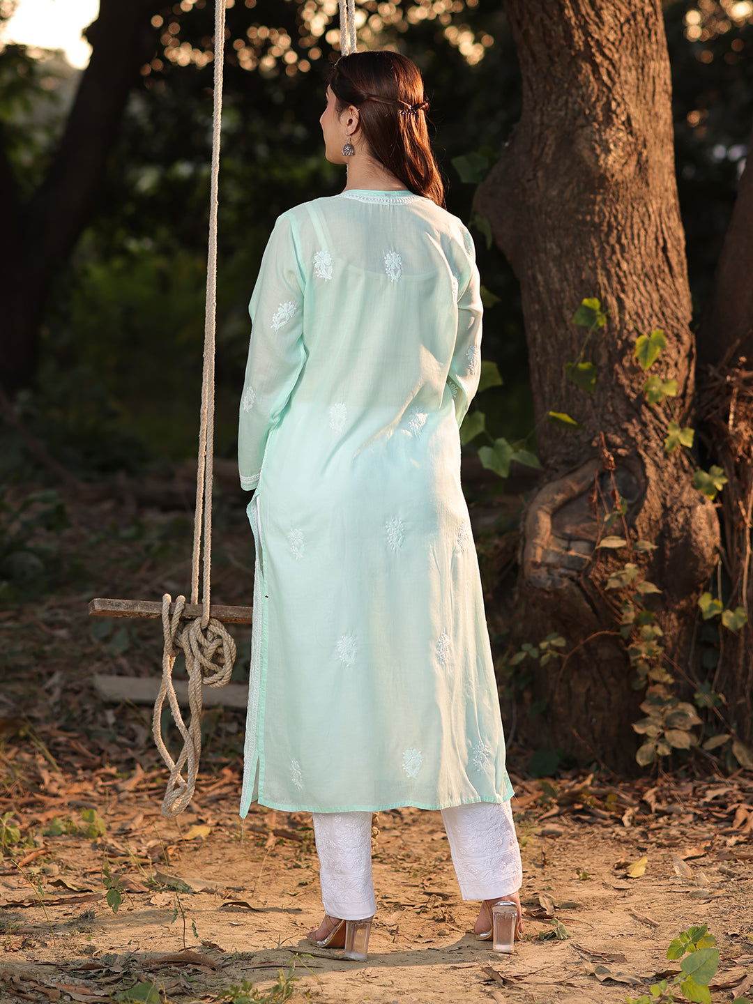 EILEEN Chikankari Cotton Kurta - KRI CHIKANKARI