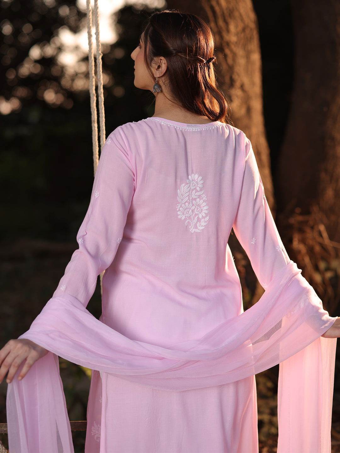 ERMINA Chikankari Modal Kurta - KRI CHIKANKARI