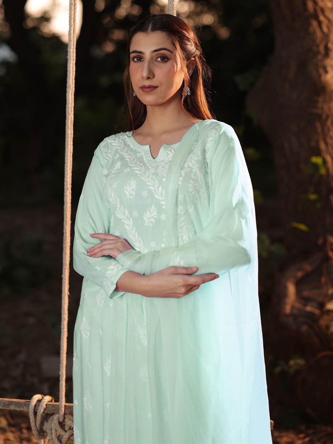 ERMINA Chikankari Modal Kurta - KRI CHIKANKARI