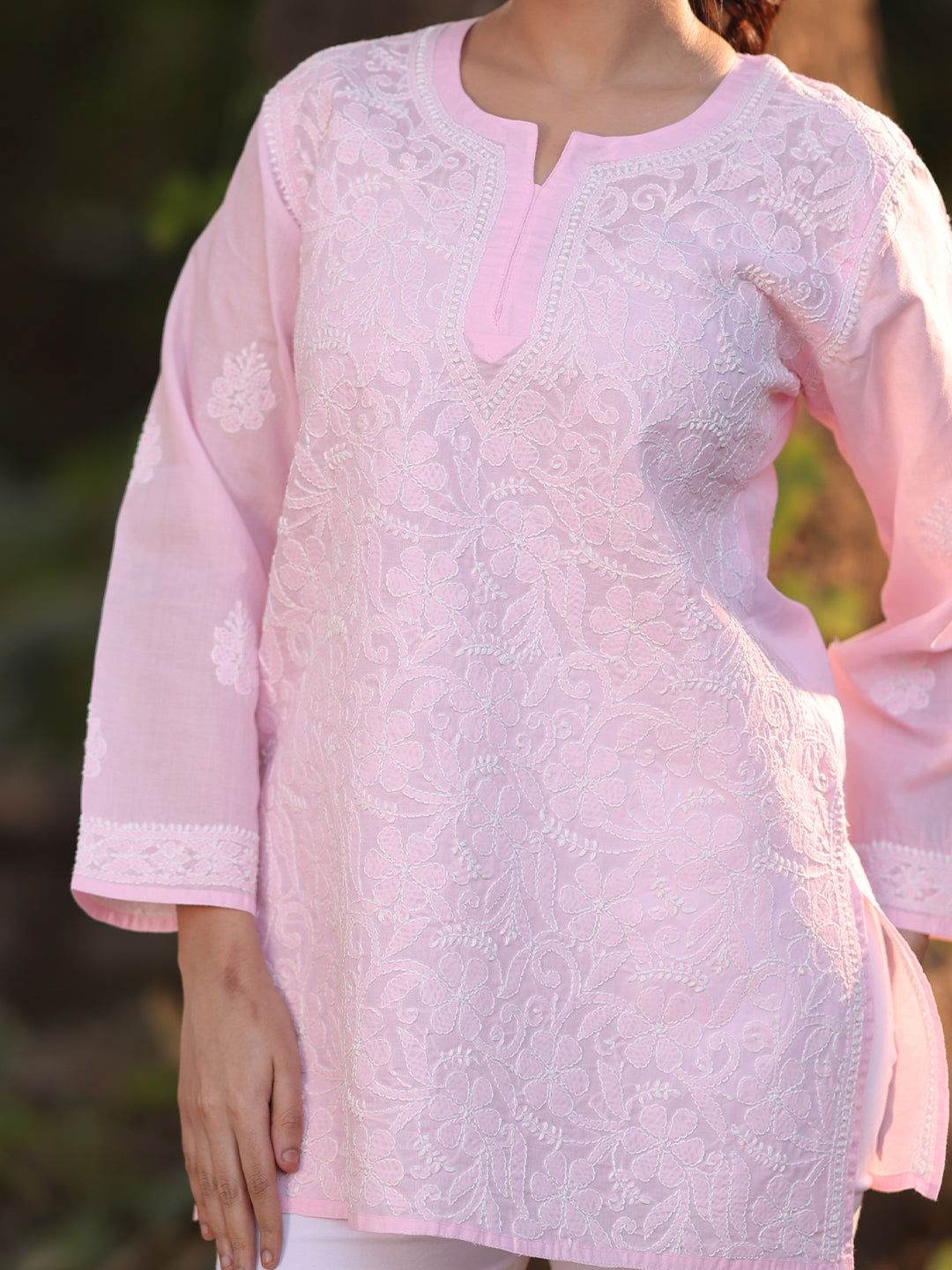EYANA Chikankari Cotton Top - KRI CHIKANKARI