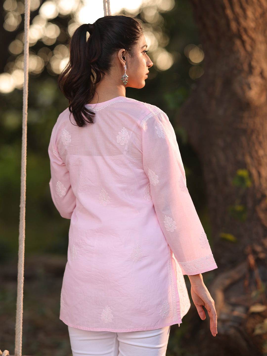 EYANA Chikankari Cotton Top - KRI CHIKANKARI