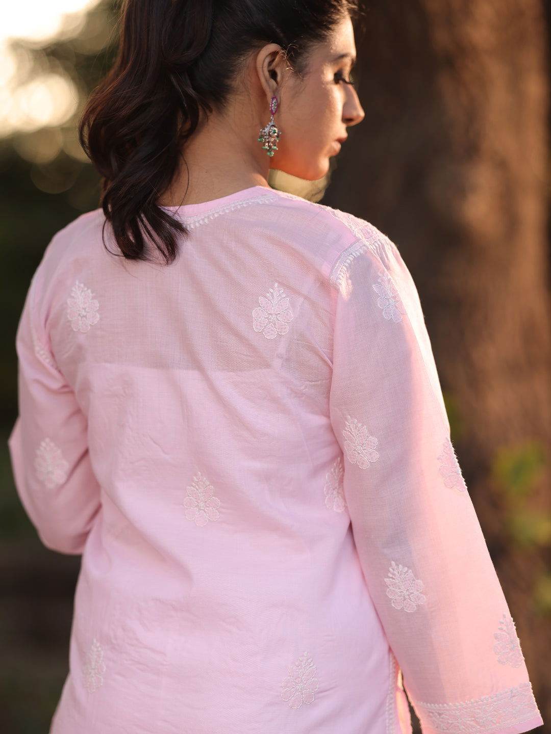 EYANA Chikankari Cotton Top - KRI CHIKANKARI