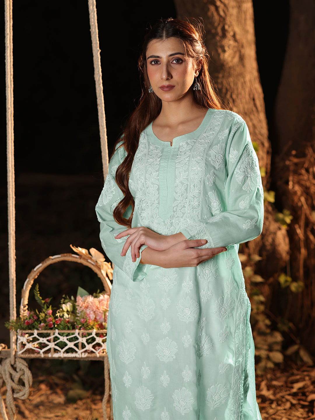 FEIYAZ Chikankari Cotton Kurta - KRI CHIKANKARI