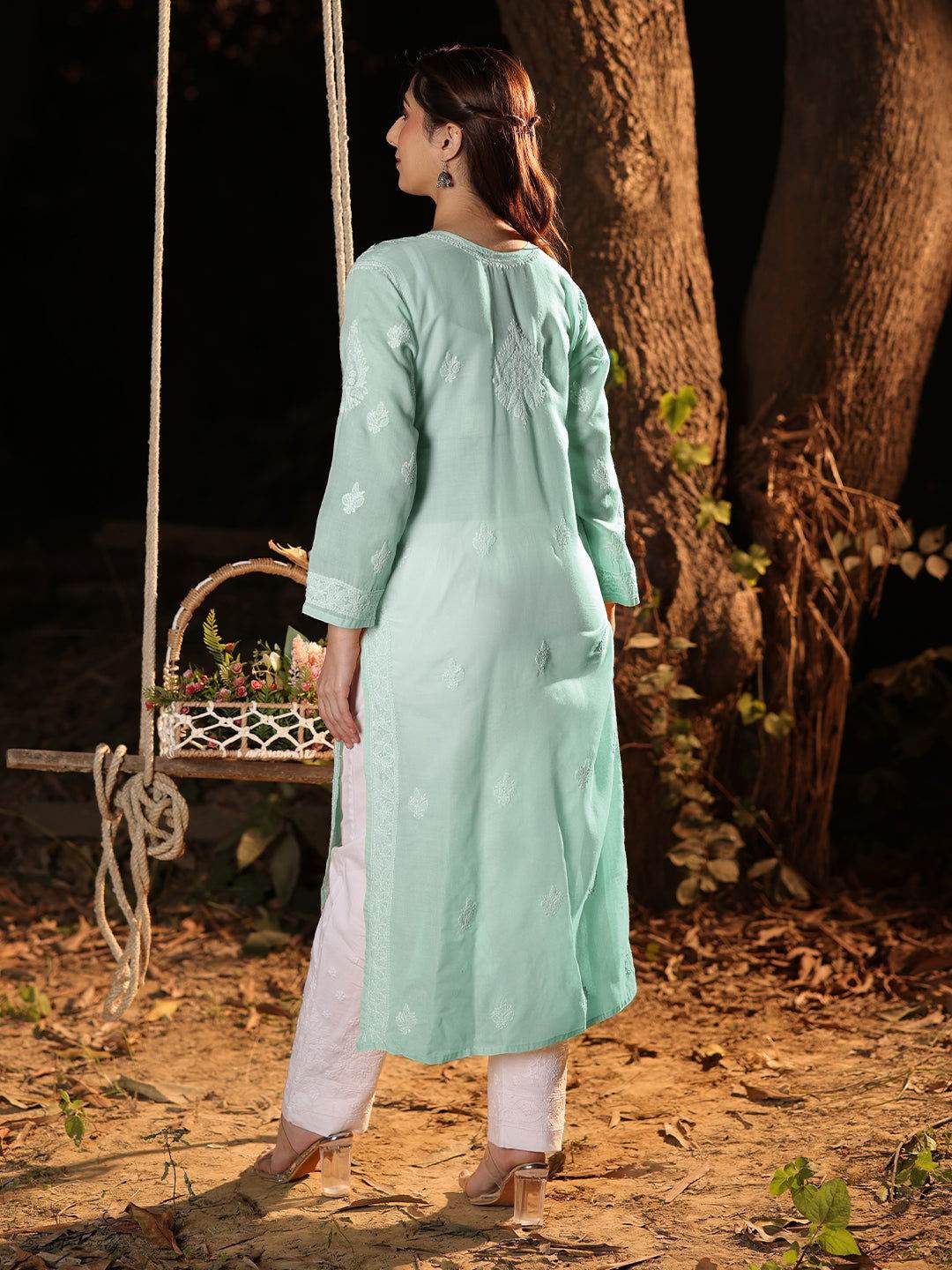 FEIYAZ Chikankari Cotton Kurta - KRI CHIKANKARI