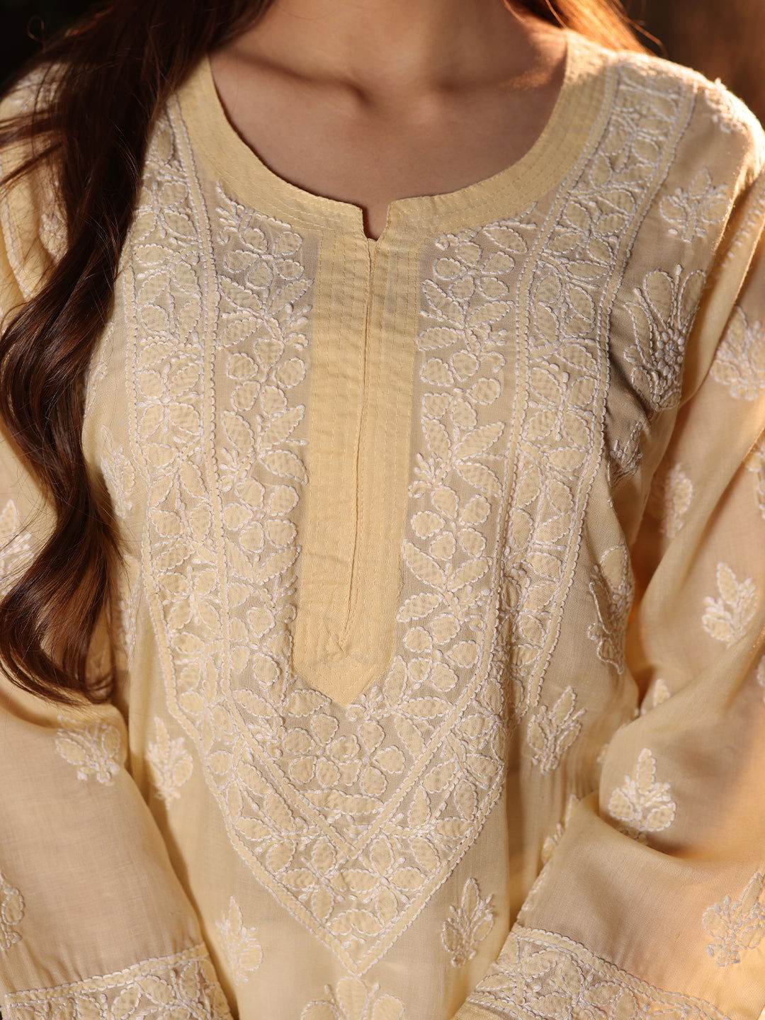 FEIYAZ Chikankari Cotton Kurta - KRI CHIKANKARI