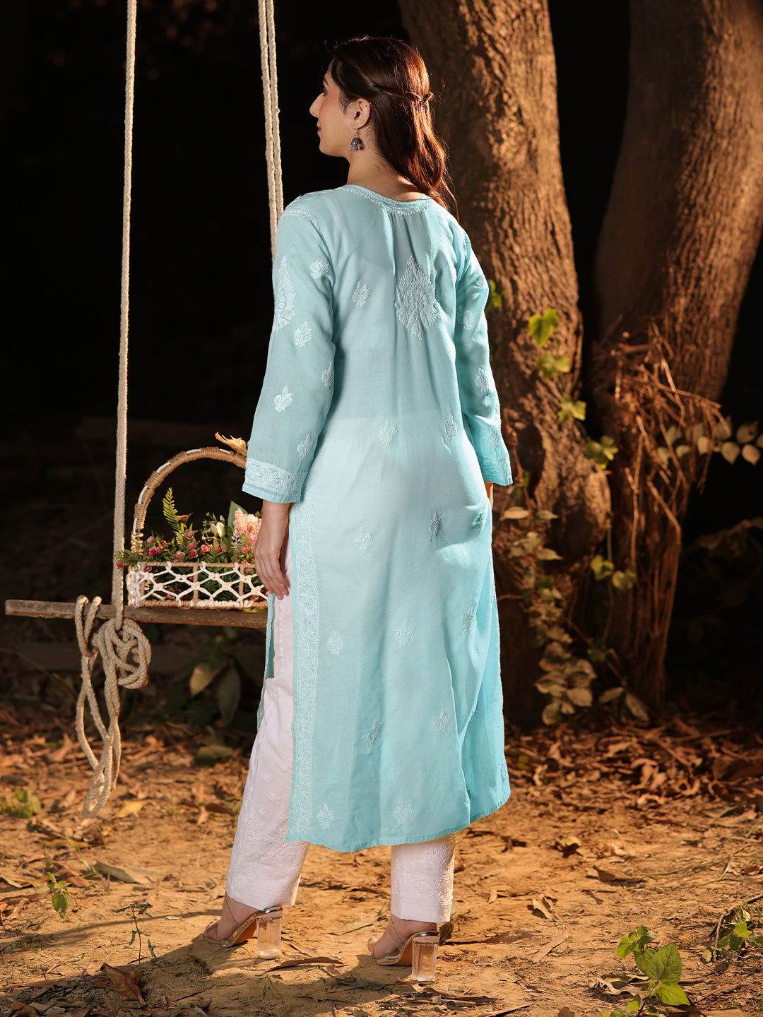 FEIYAZ Chikankari Cotton Kurta - KRI CHIKANKARI