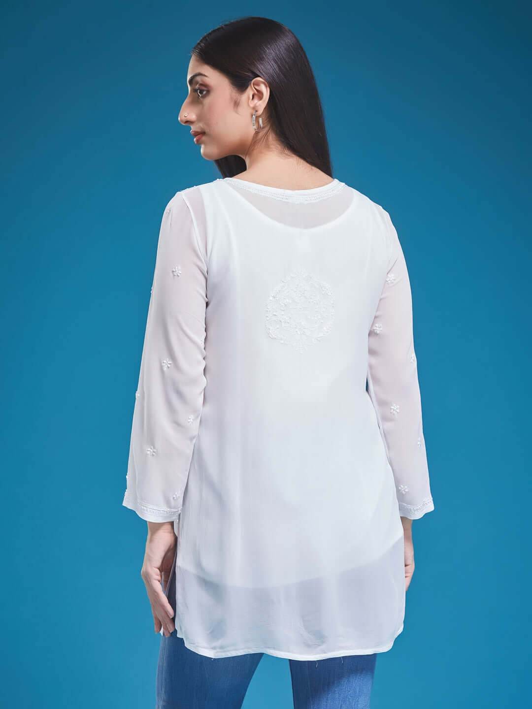 GUL Chikankari Georgette Top - KRI CHIKANKARI