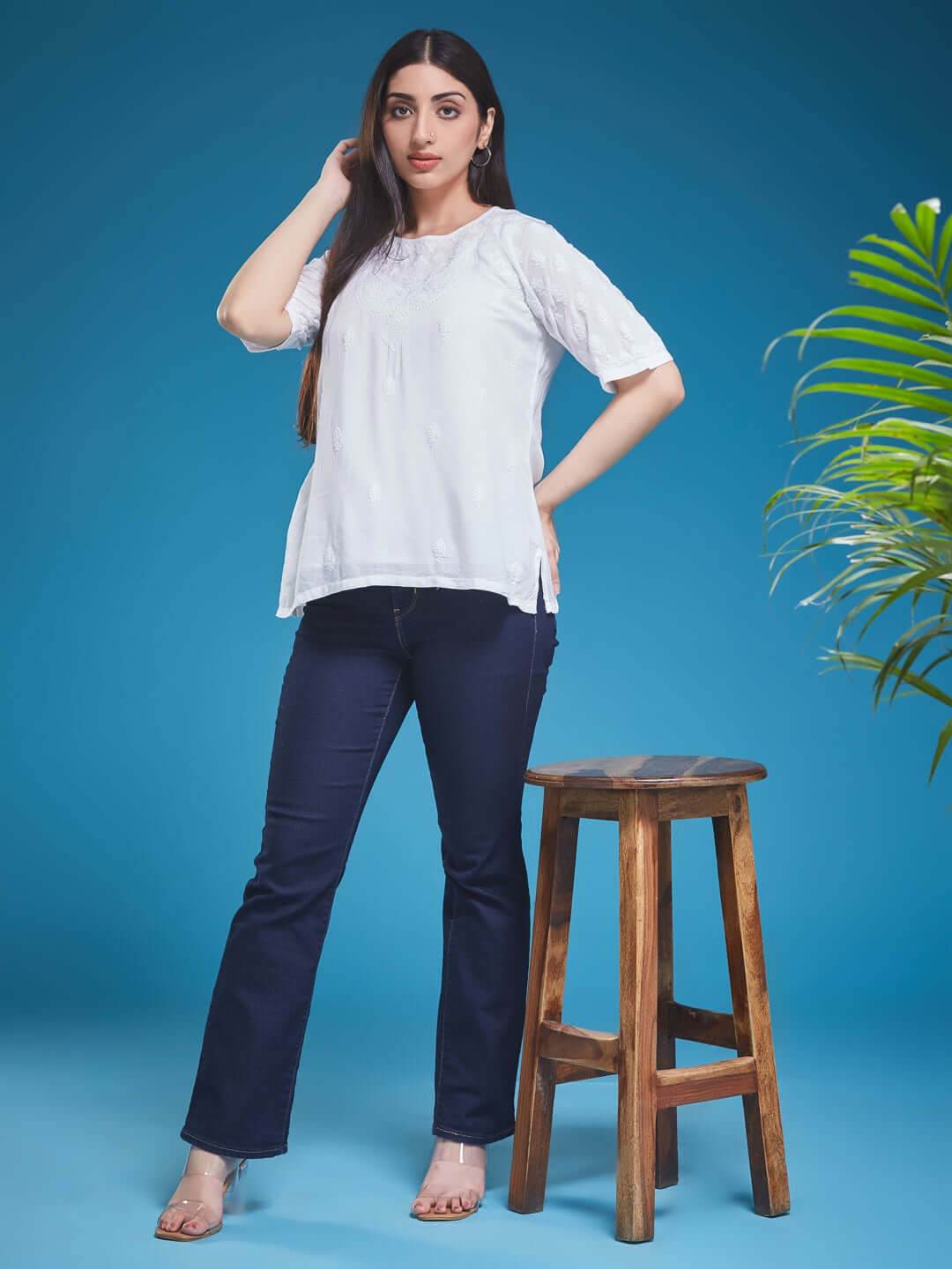 KAIRI Chikankari Modal Top - KRI CHIKANKARI