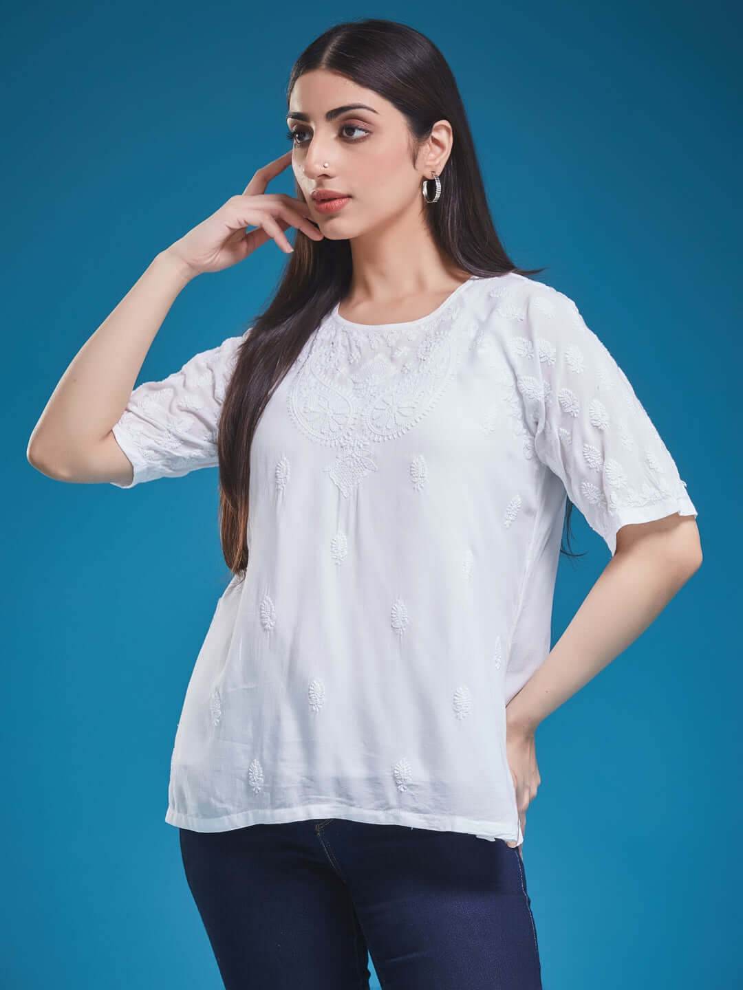 KAIRI Chikankari Modal Top - KRI CHIKANKARI