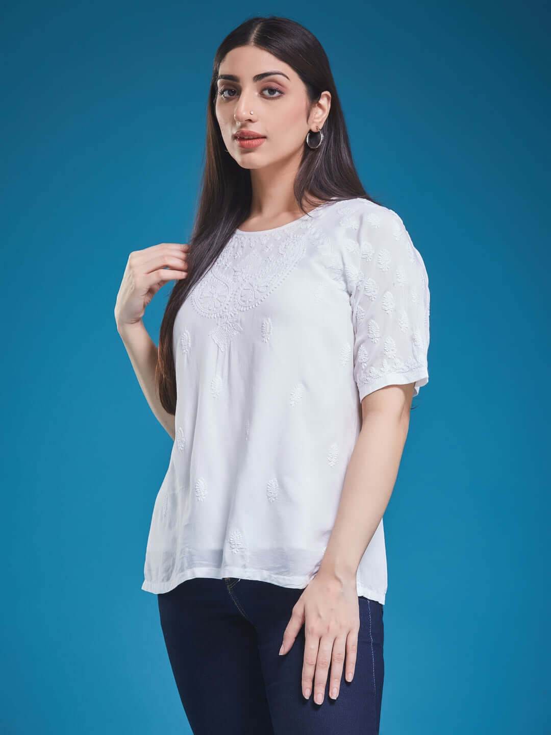 KAIRI Chikankari Modal Top - KRI CHIKANKARI
