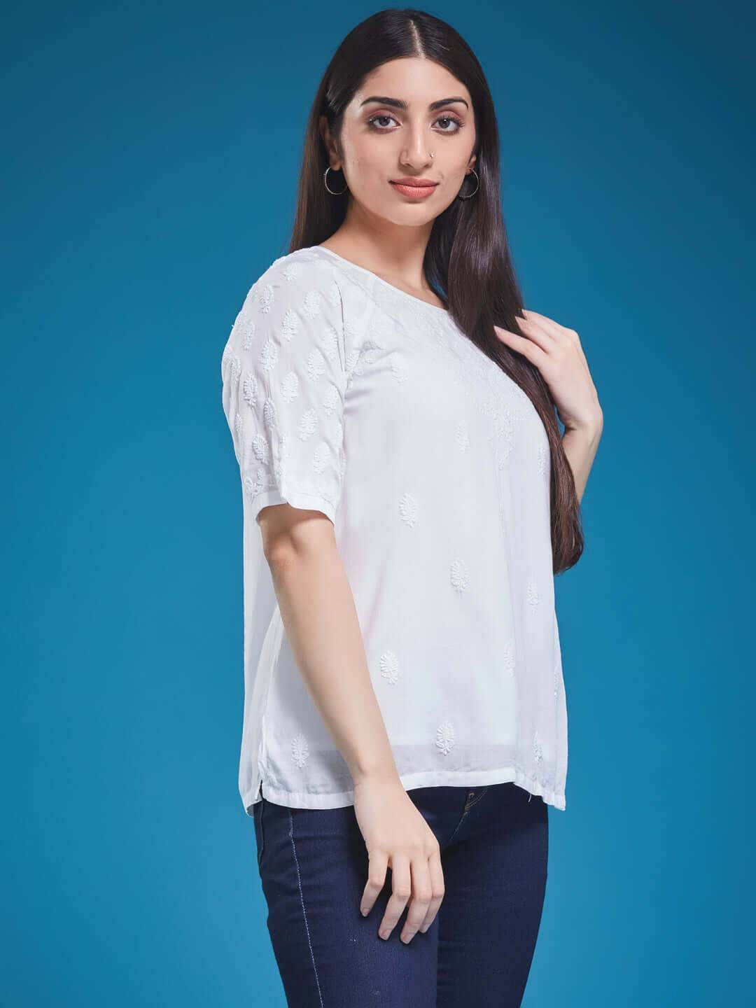 KAIRI Chikankari Modal Top - KRI CHIKANKARI