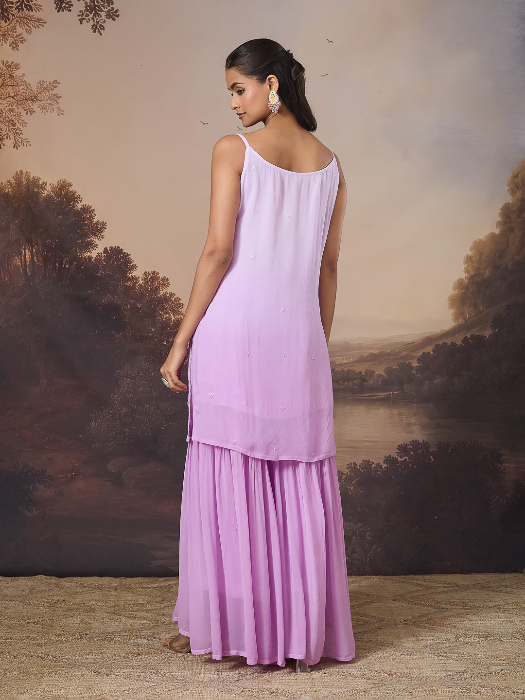 IRYA LILAC GEORGETTE SHARARA