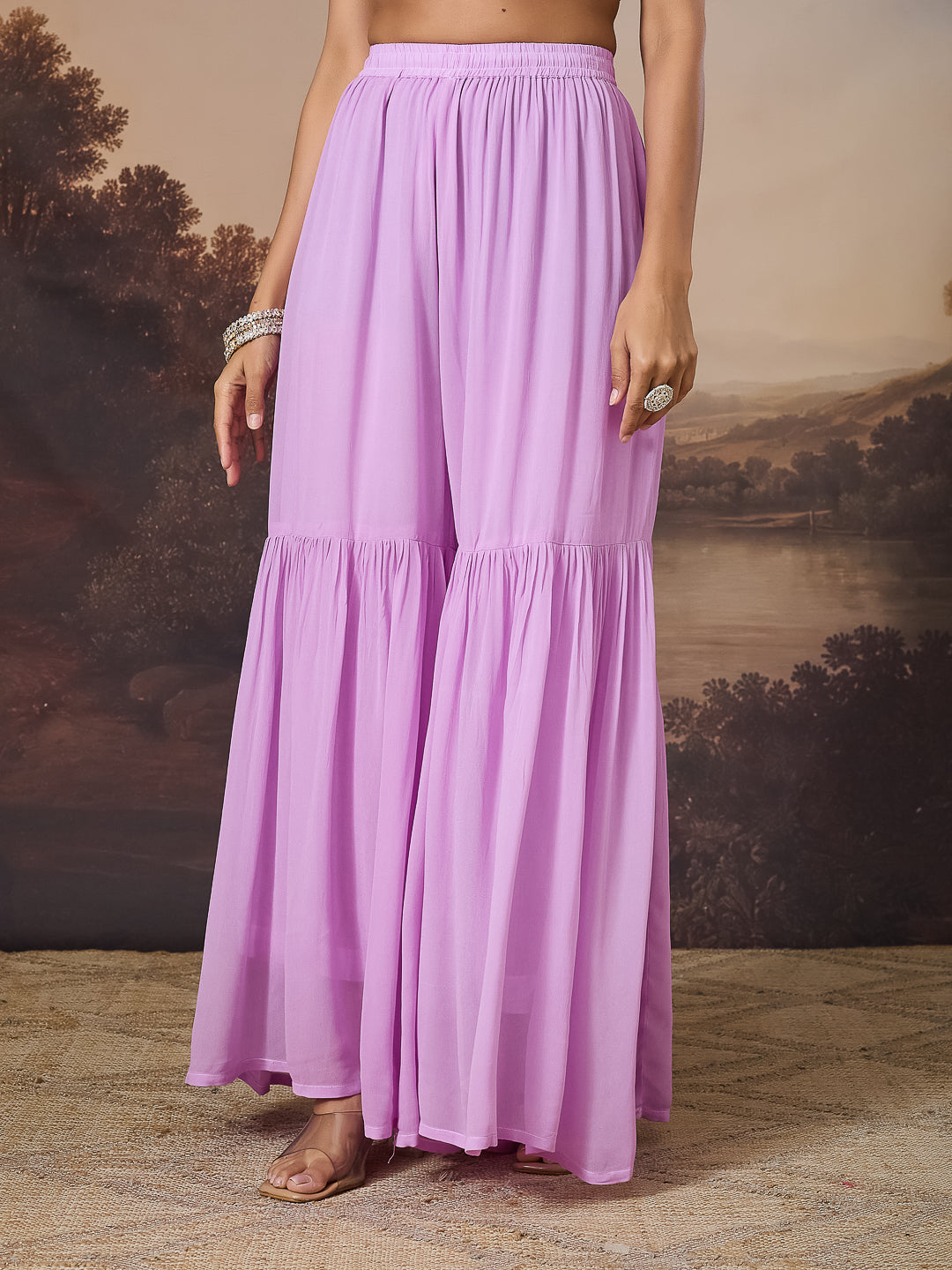IRYA LILAC GEORGETTE SHARARA