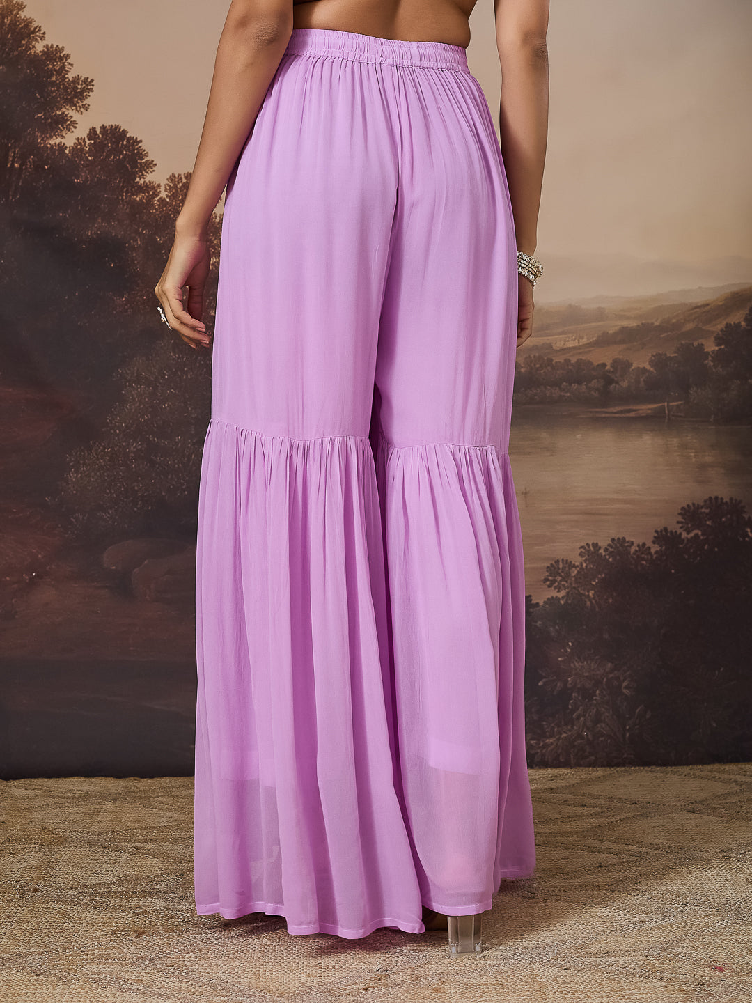 IRYA LILAC GEORGETTE SHARARA