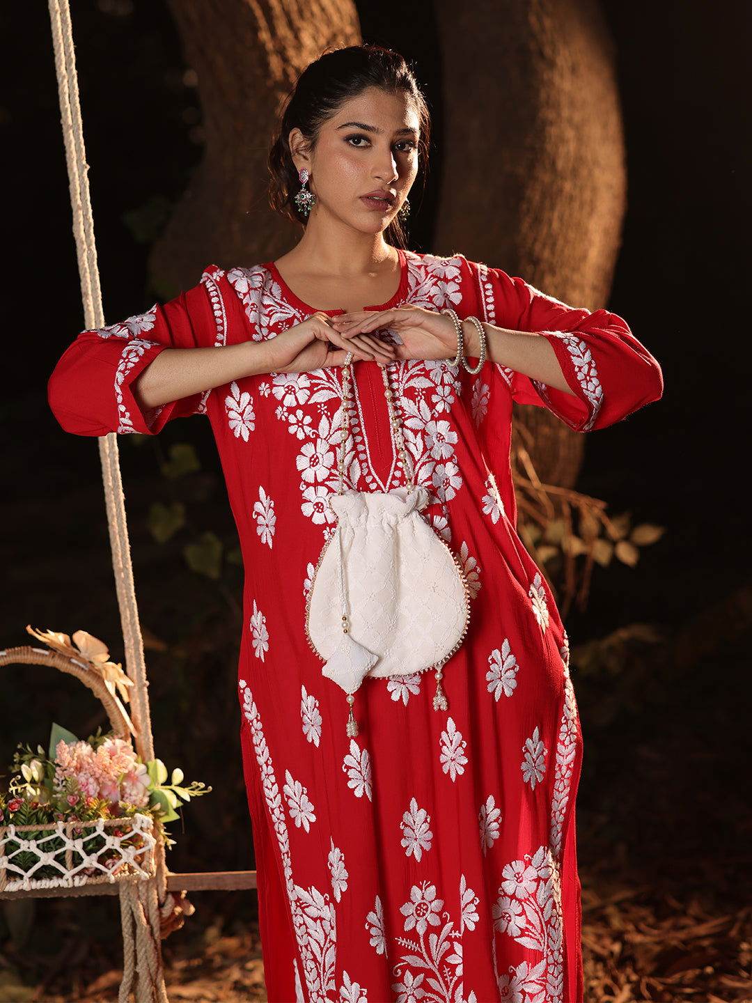 LATIFA Chikankari Georgette Batua - KRI CHIKANKARI