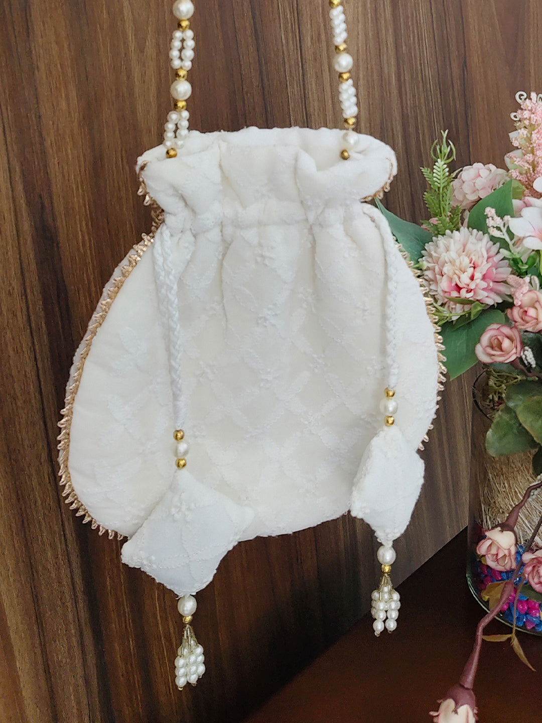 LATIFA Chikankari Georgette Batua - KRI CHIKANKARI