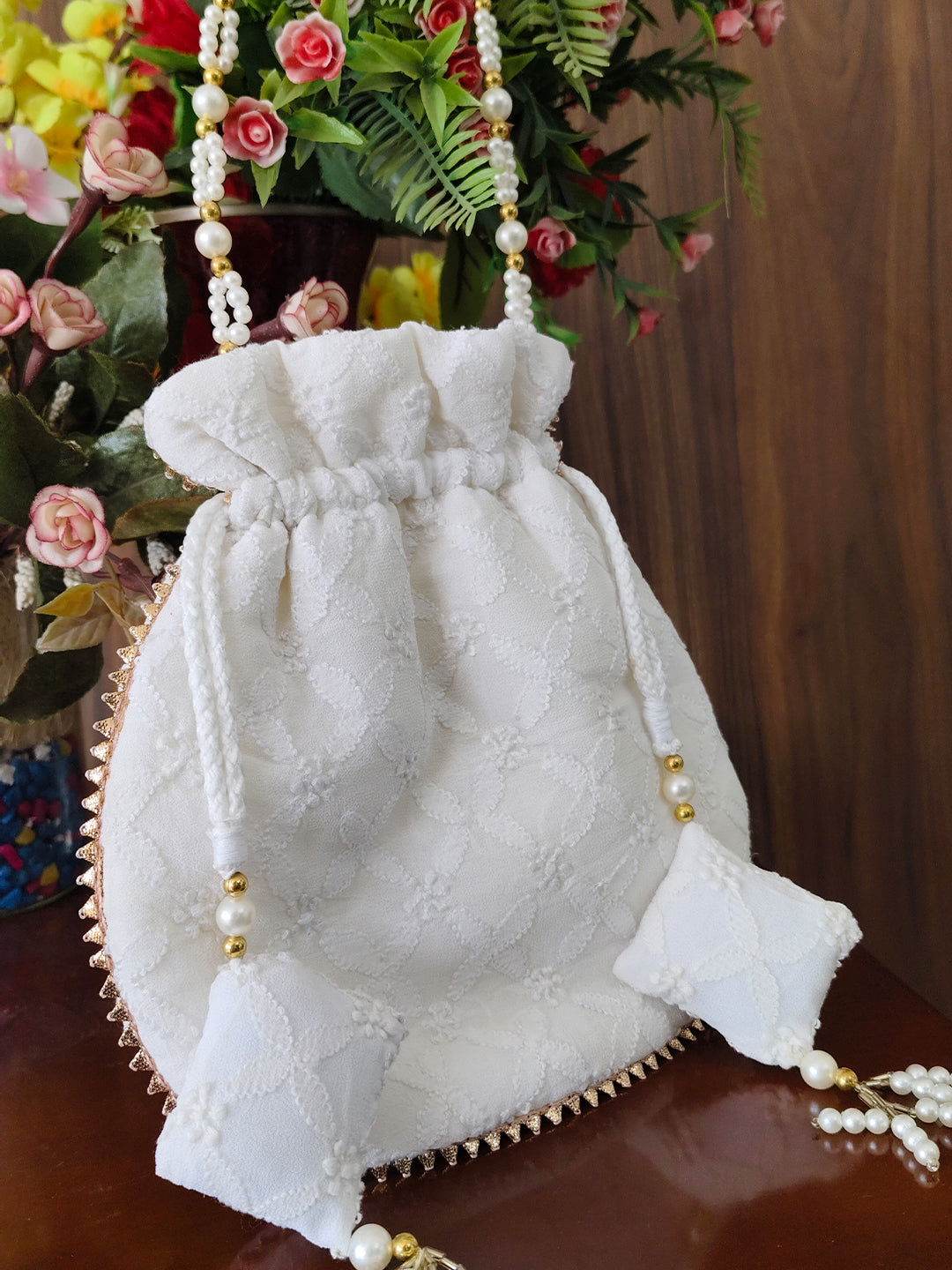 LATIFA Chikankari Georgette Batua - KRI CHIKANKARI