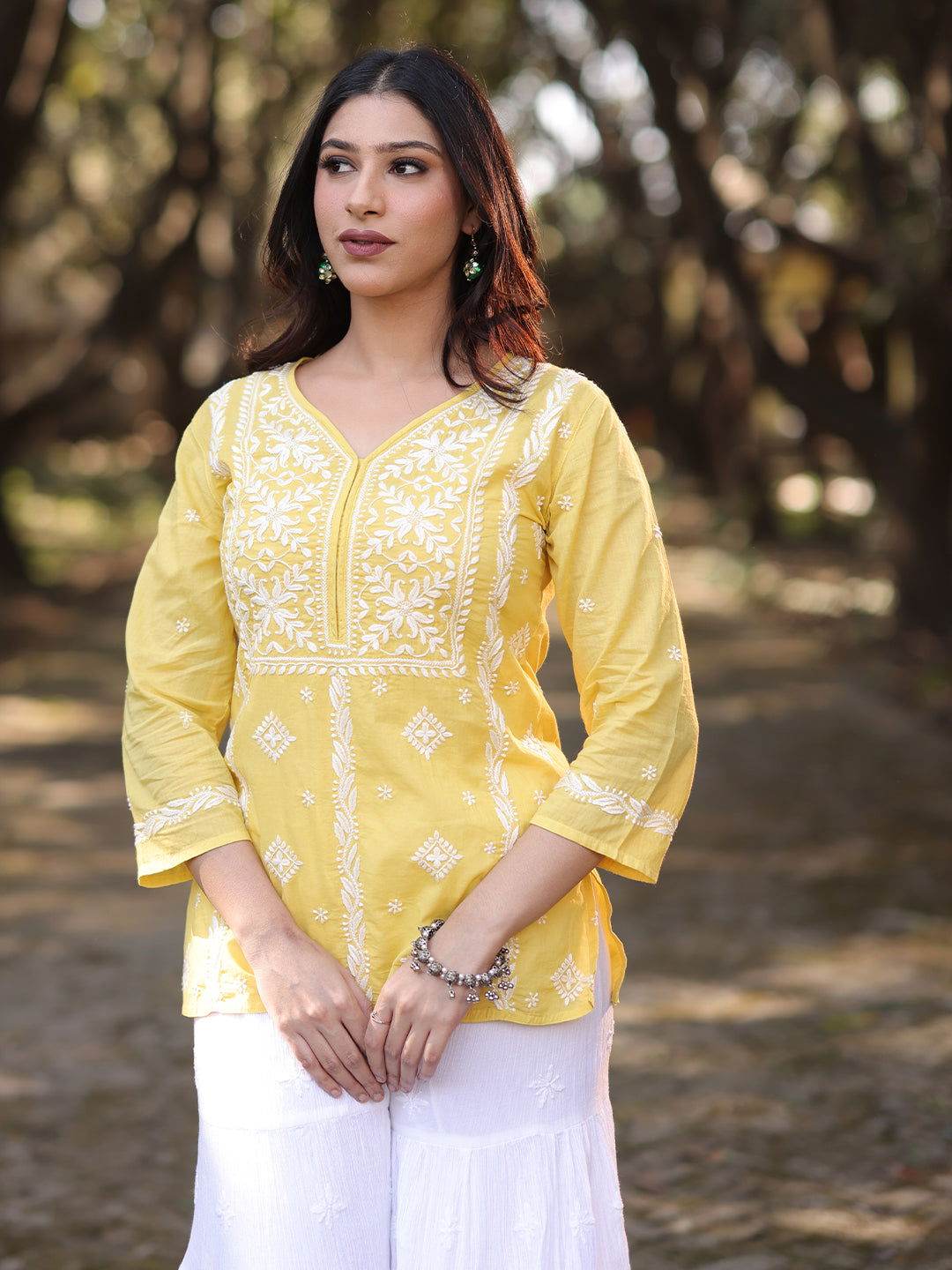 MARIAM Chikankari Mulmul Top - KRI CHIKANKARI