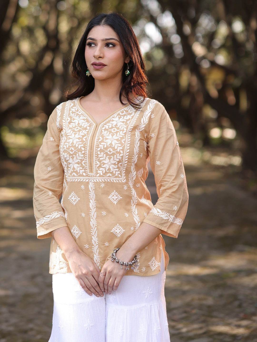 MARIAM Chikankari Mulmul Top - KRI CHIKANKARI