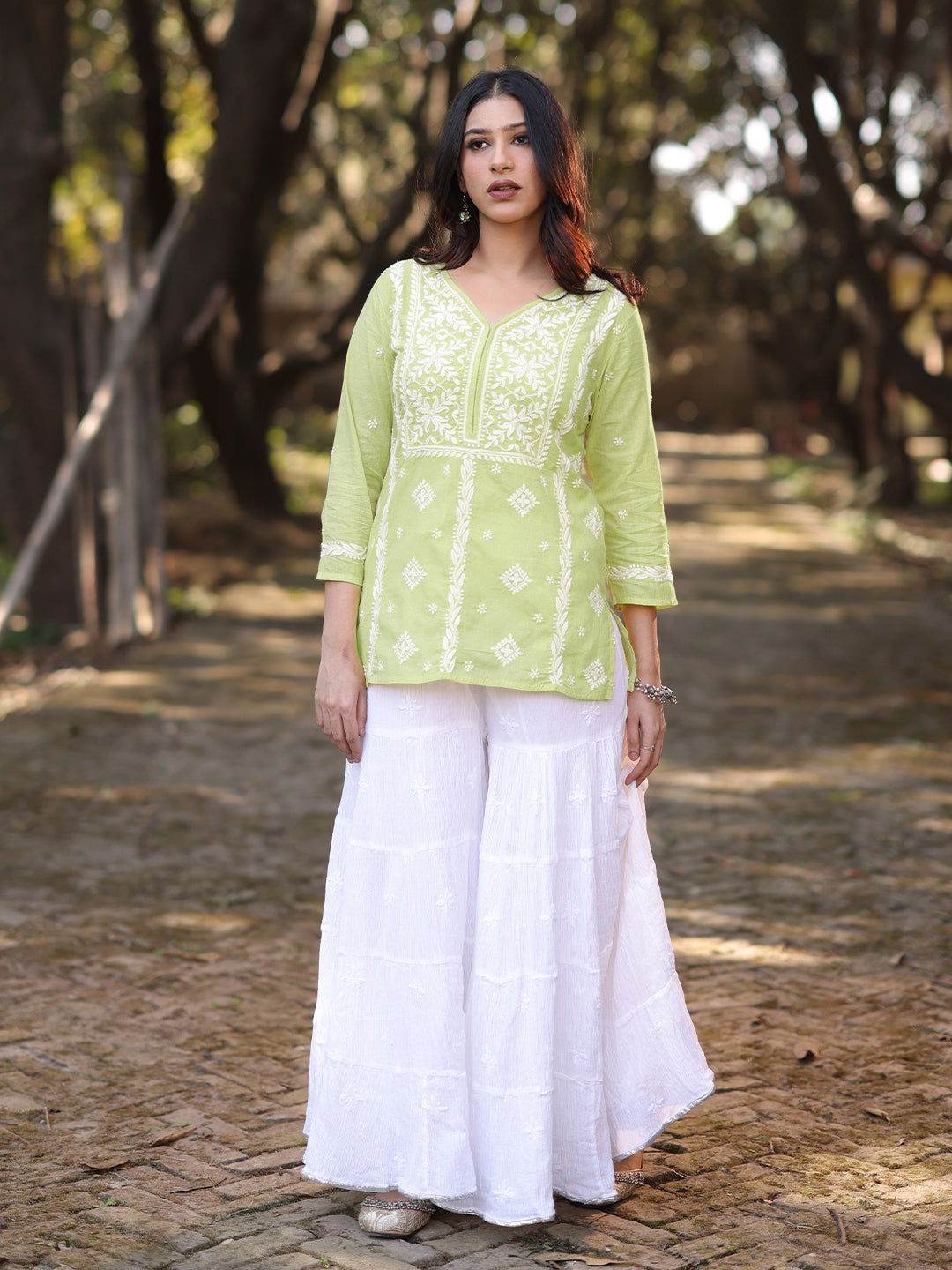 MARIAM Chikankari Mulmul Top - KRI CHIKANKARI