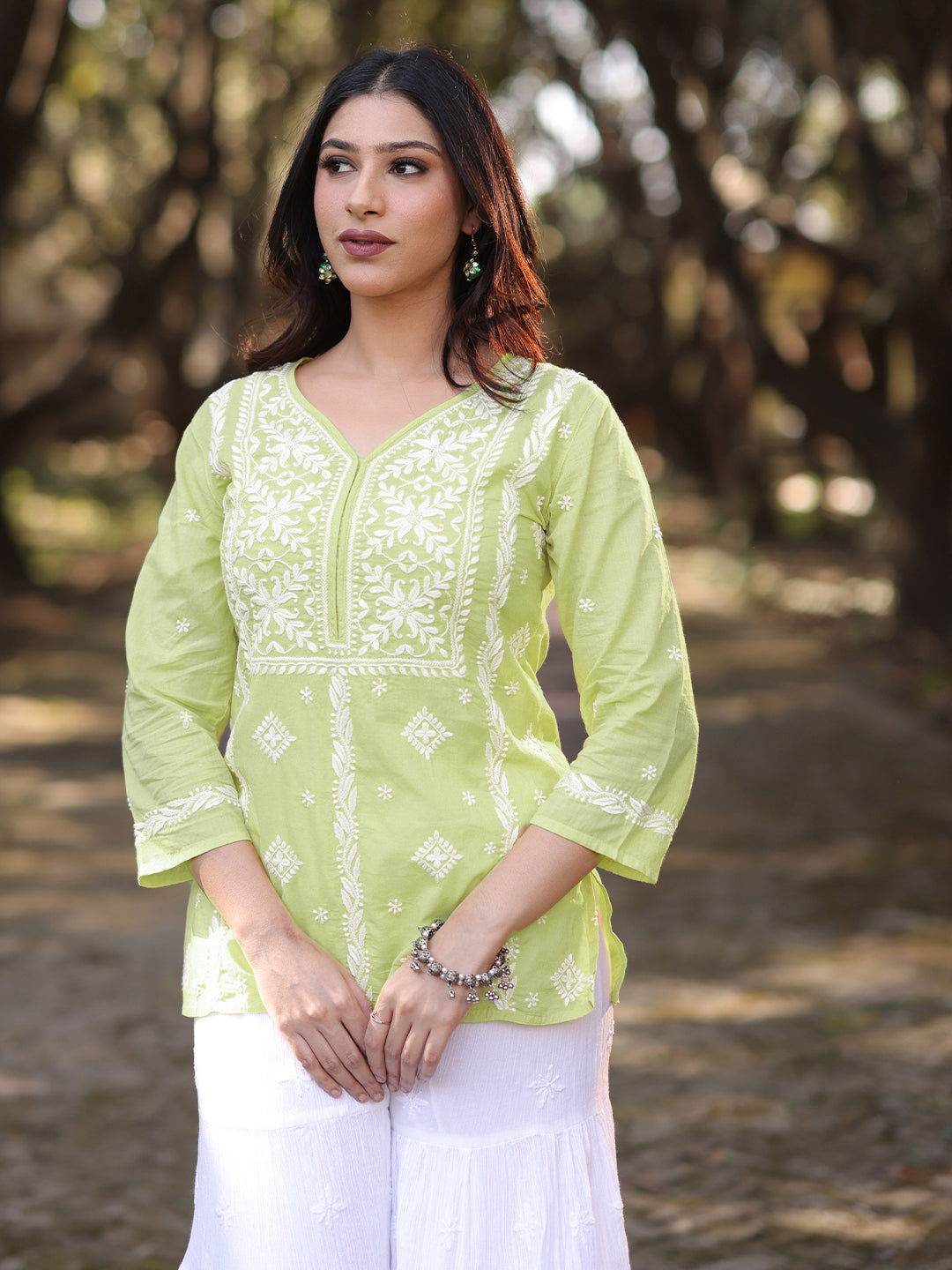 MARIAM Chikankari Mulmul Top - KRI CHIKANKARI