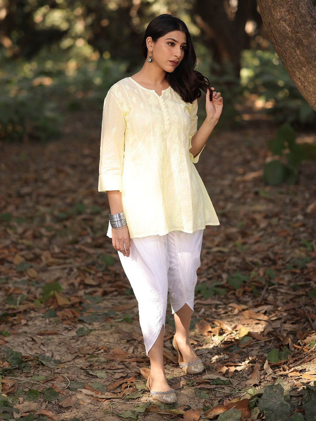 MASOOMA Chikankari Mul Anarkali Top - KRI CHIKANKARI