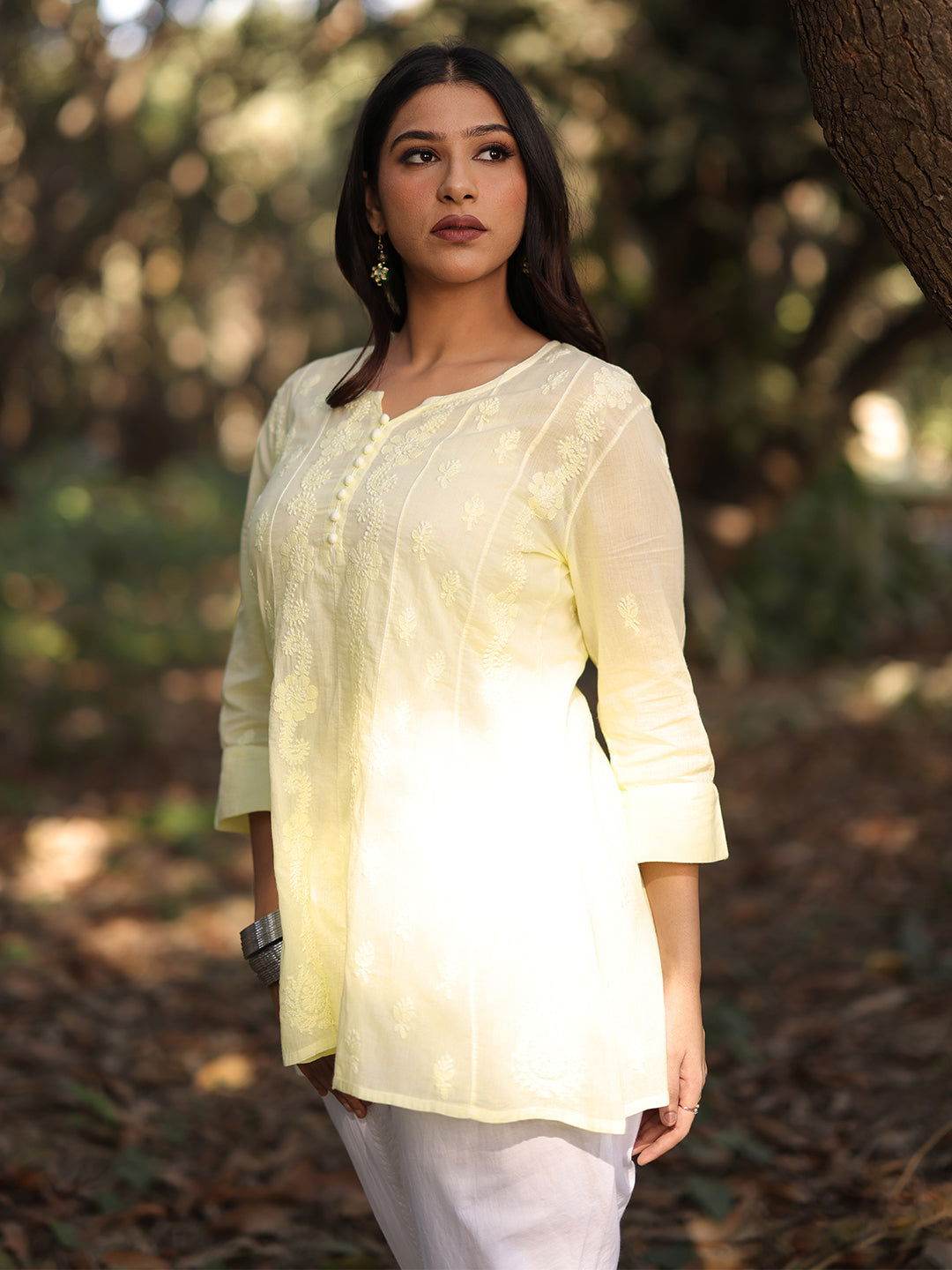 MASOOMA Chikankari Mul Anarkali Top - KRI CHIKANKARI