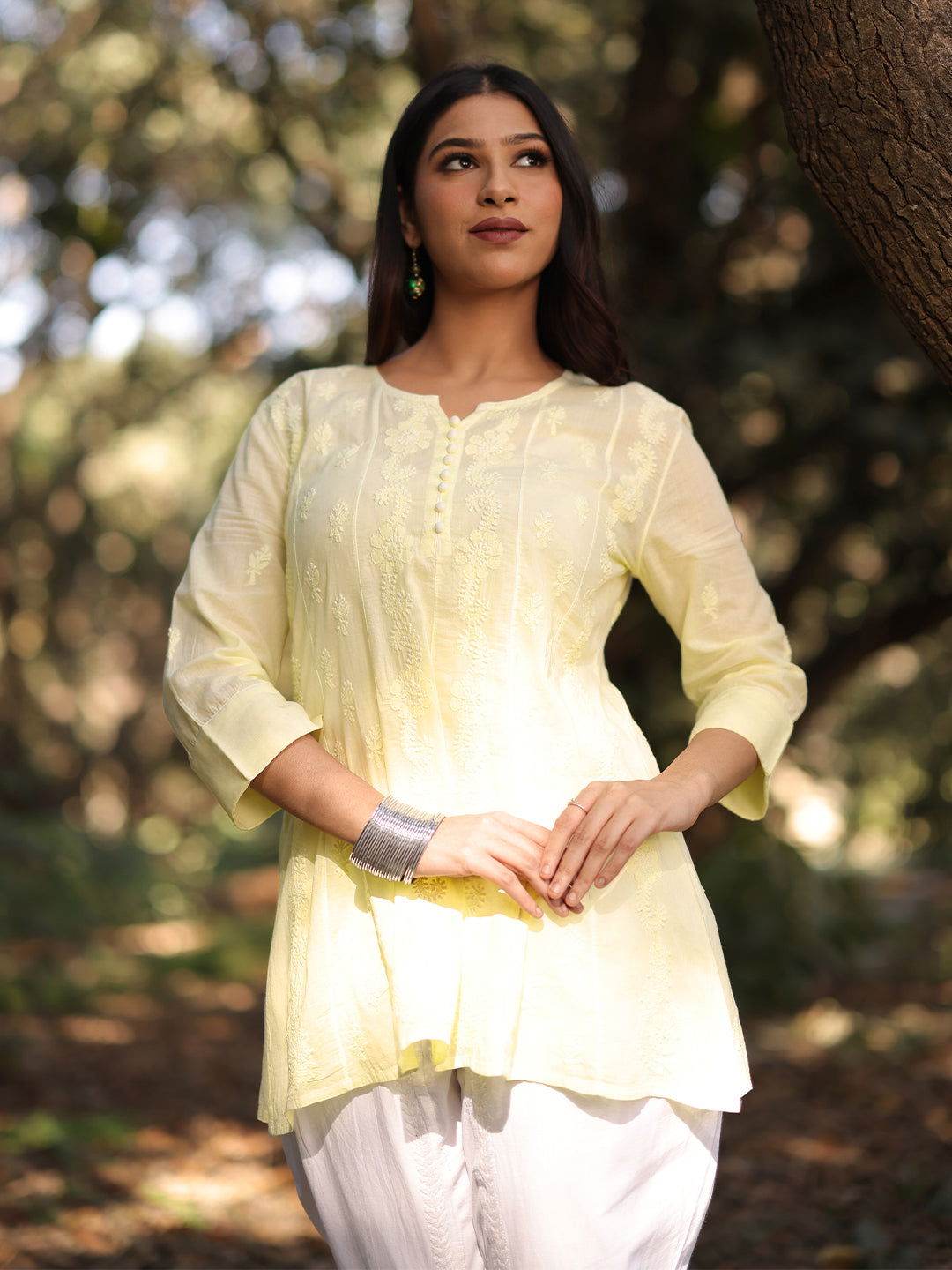 MASOOMA Chikankari Mul Anarkali Top - KRI CHIKANKARI