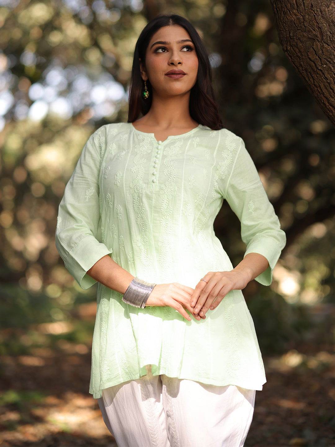 MASOOMA Chikankari Mul Anarkali Top - KRI CHIKANKARI