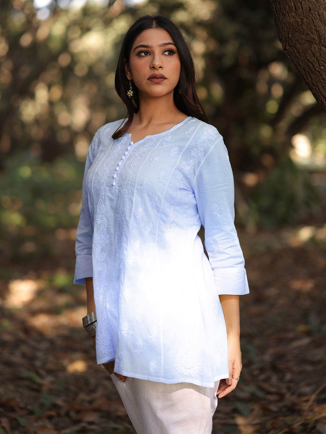 MASOOMA Chikankari Mul Anarkali Top - KRI CHIKANKARI