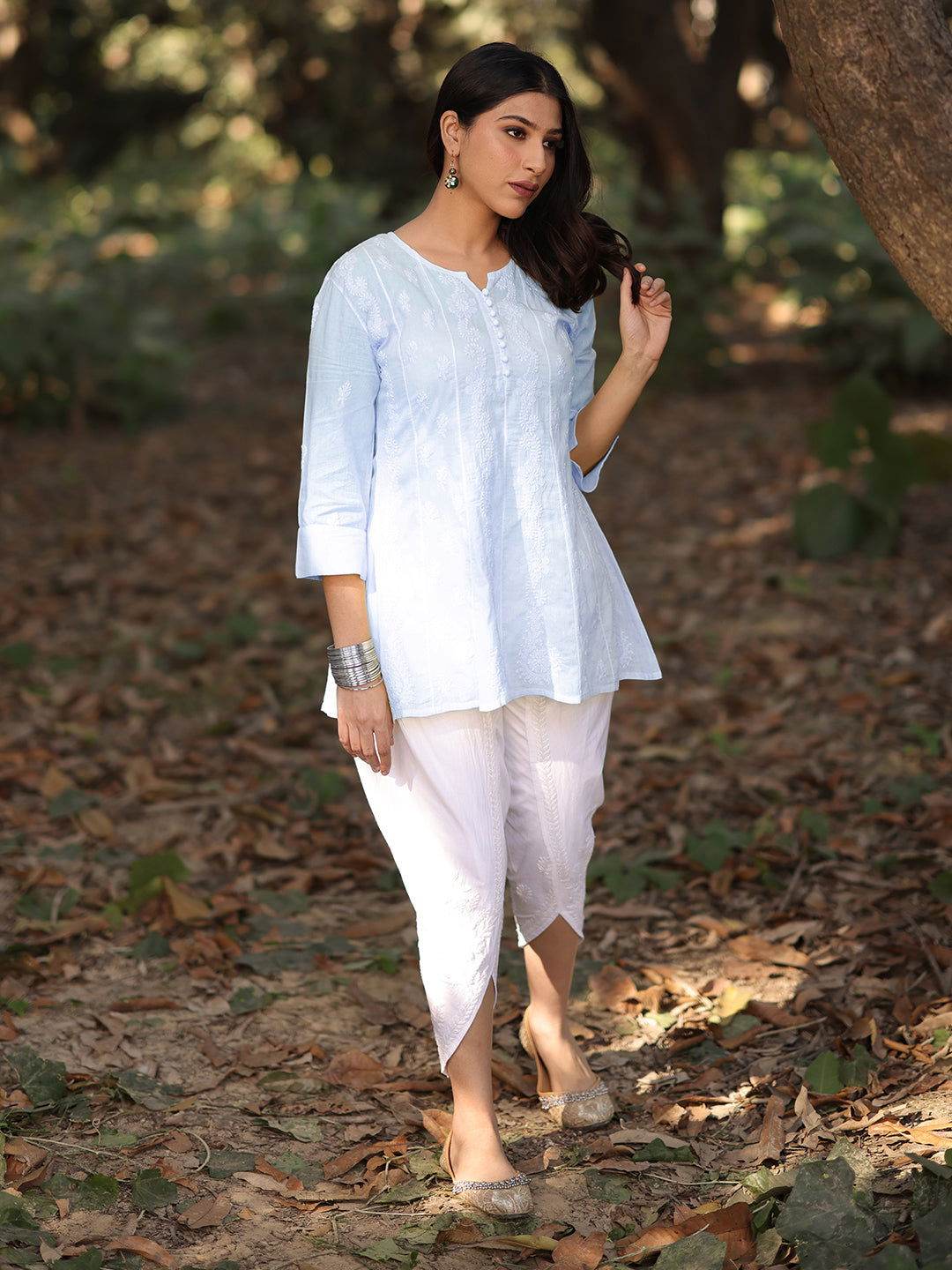 MASOOMA Chikankari Mul Anarkali Top - KRI CHIKANKARI