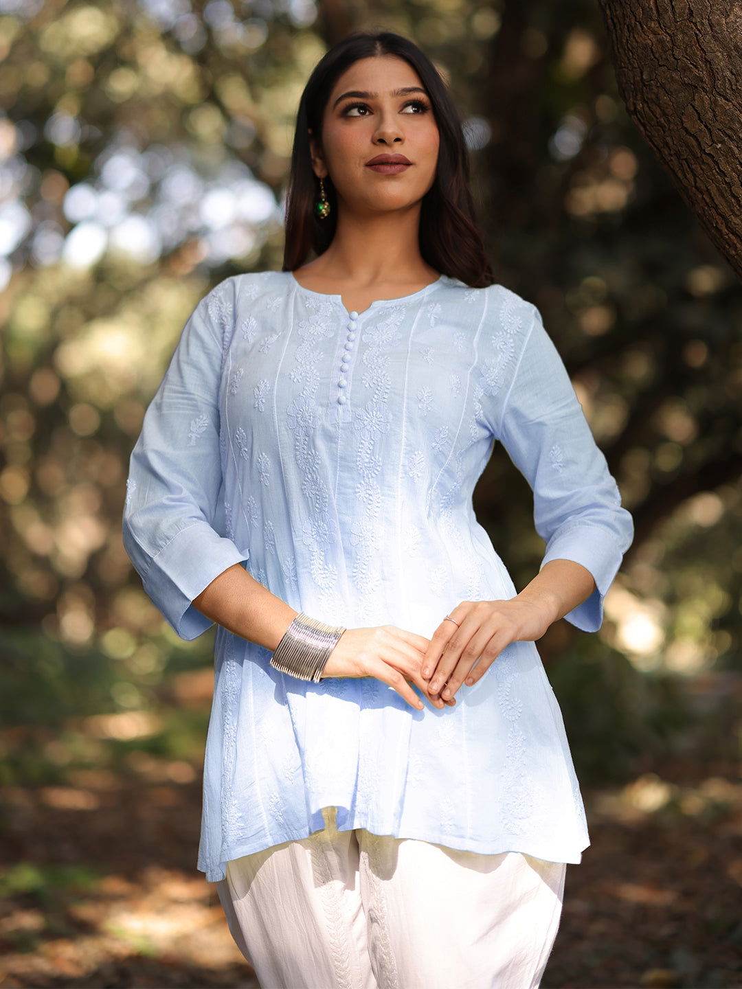 MASOOMA Chikankari Mul Anarkali Top - KRI CHIKANKARI