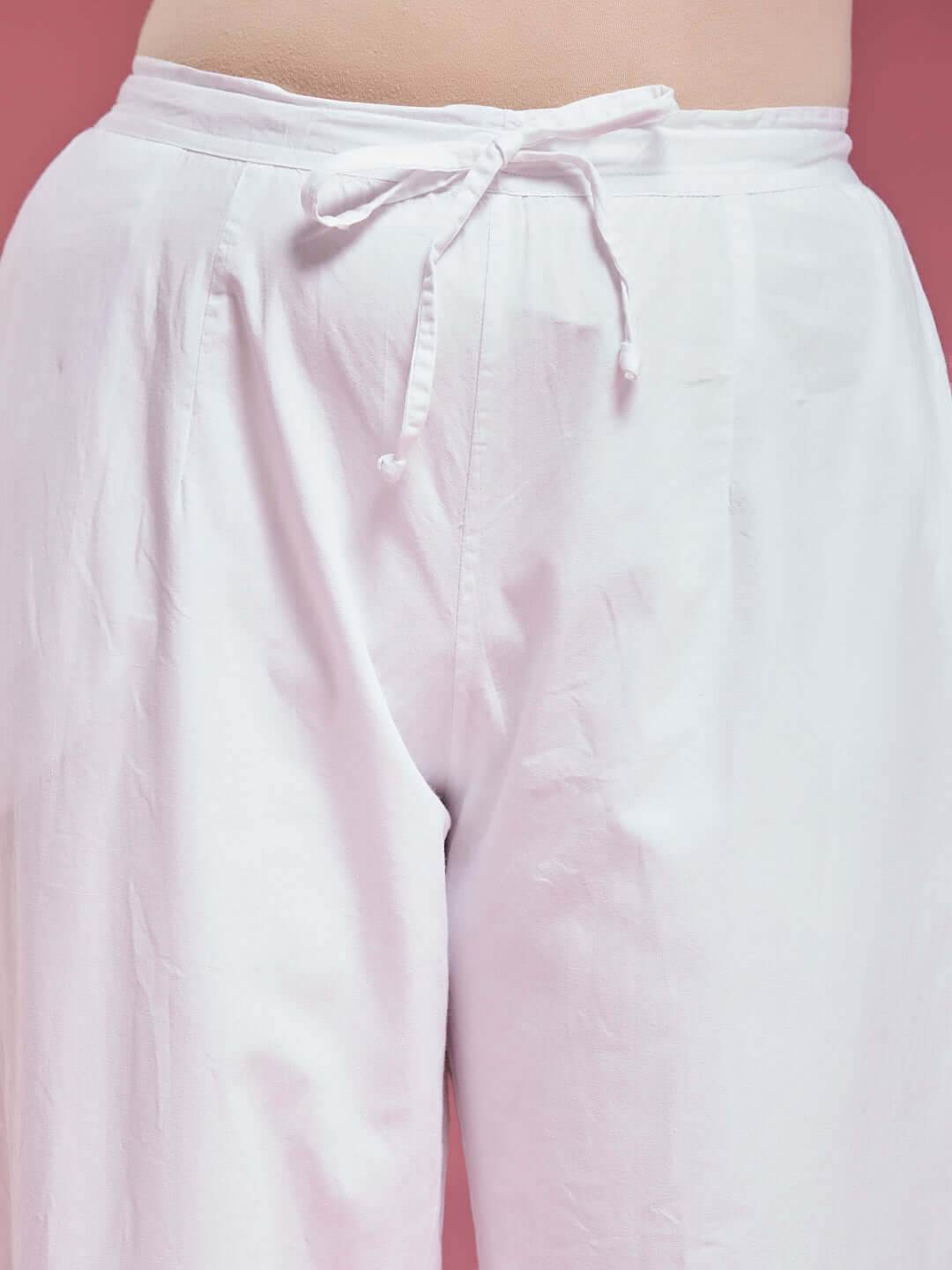 NARMA Chikankari Mul White Coord Set - KRI CHIKANKARI