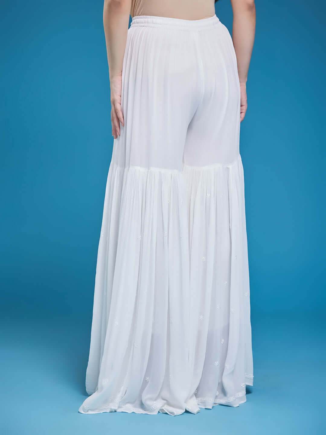 PANKHURI Chikankari Georgette Sharara - KRI CHIKANKARI