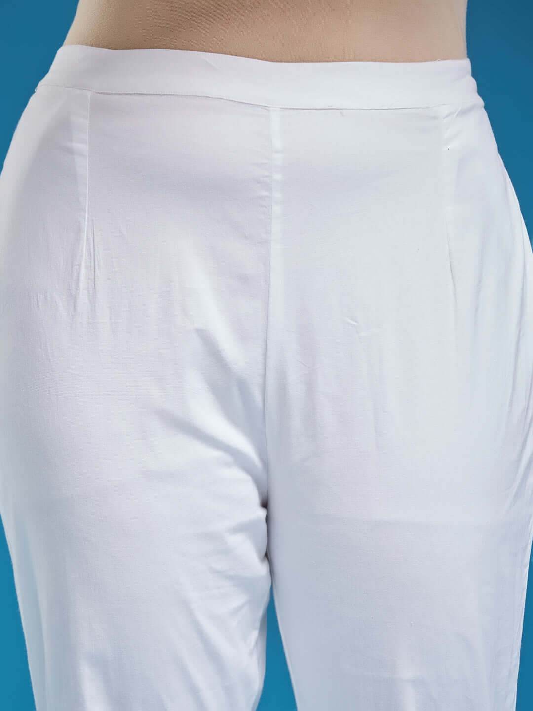 ROZINA Chikankari Lycra Pant - KRI CHIKANKARI