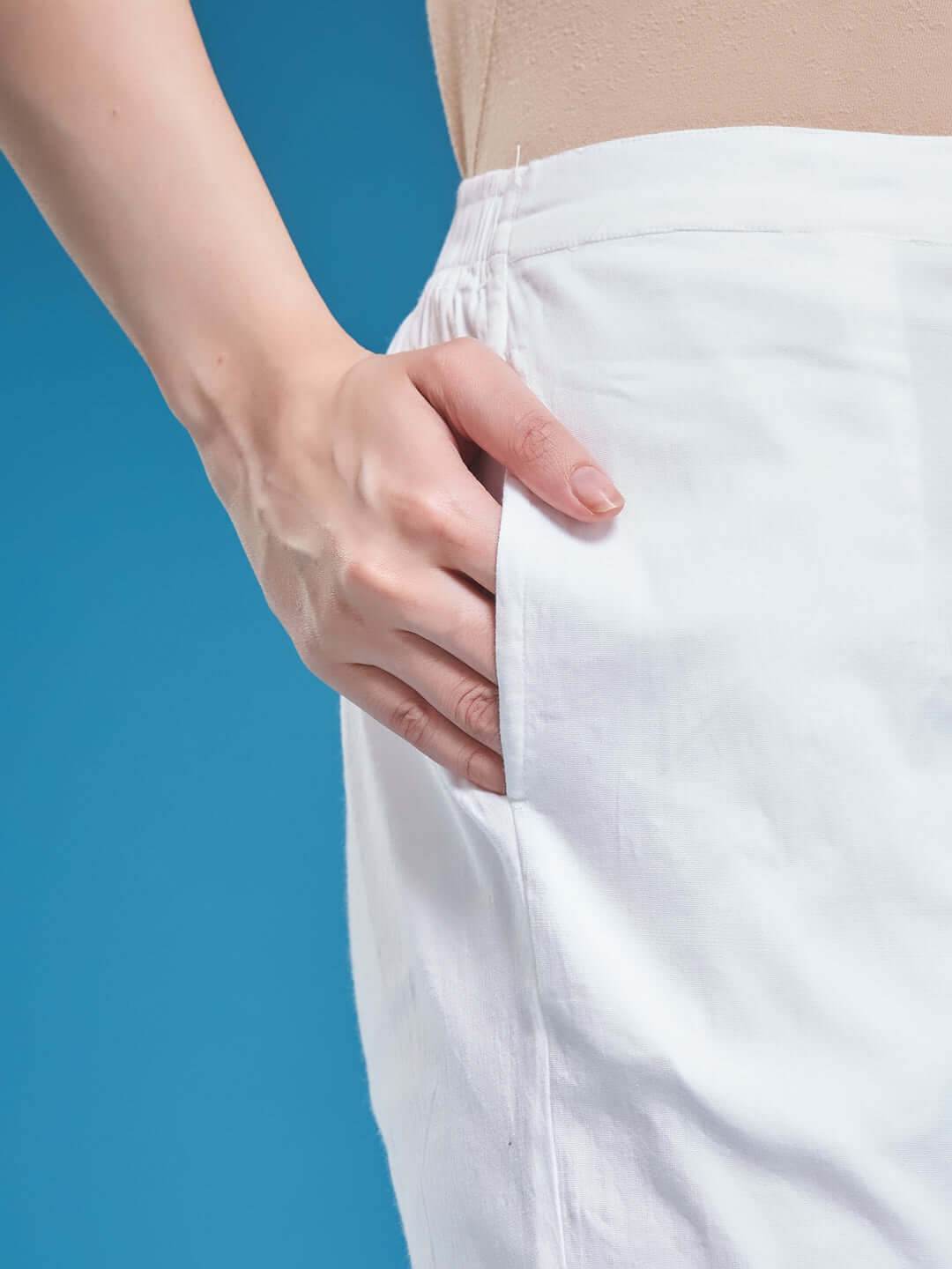 ROZINA Chikankari Lycra Pant - KRI CHIKANKARI