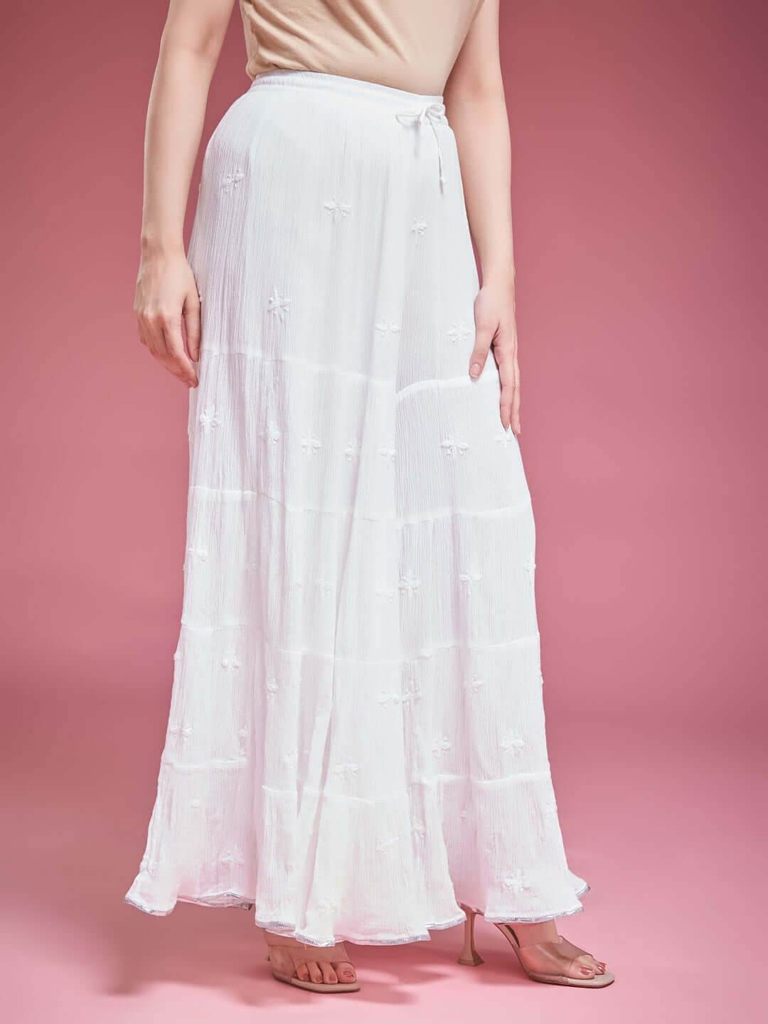 SAFINA Chikankari Crush Cotton Gharara - KRI CHIKANKARI