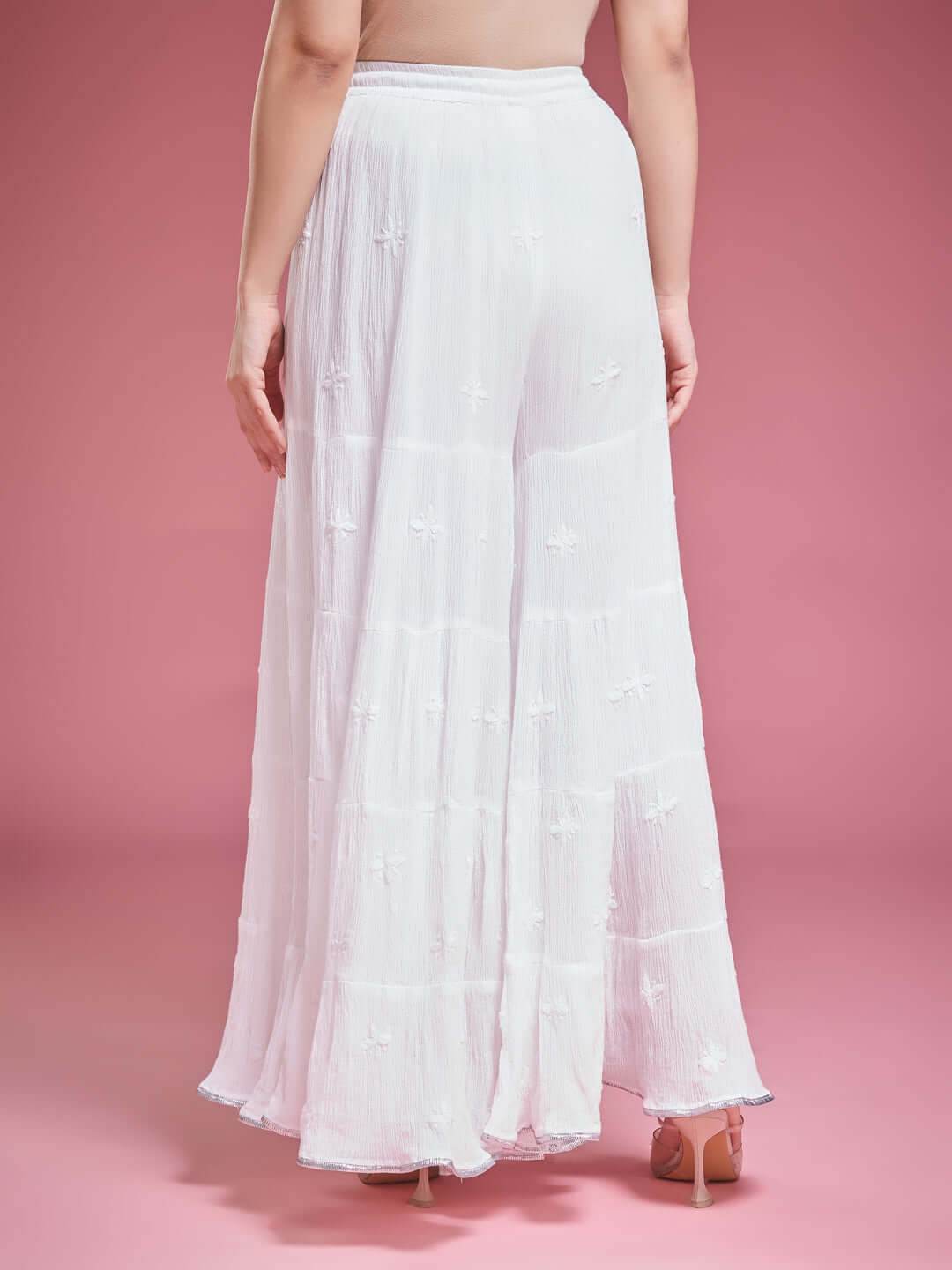 SAFINA Chikankari Crush Cotton Gharara - KRI CHIKANKARI