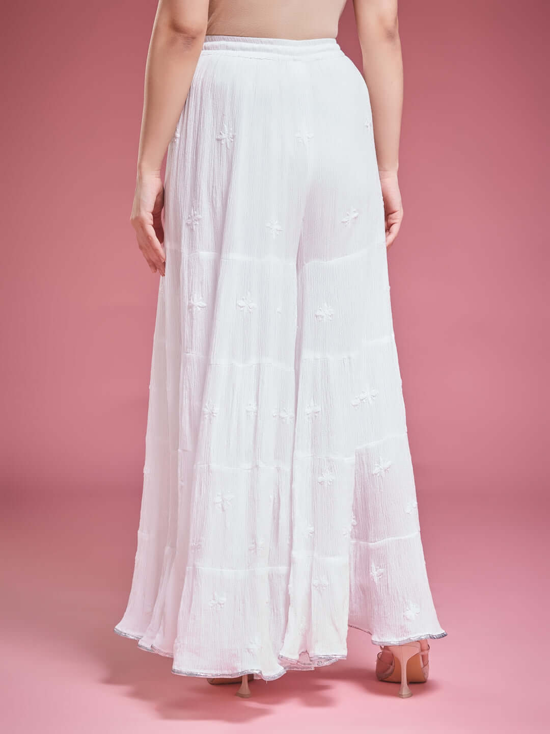 SAFINA Chikankari Crush Cotton Gharara