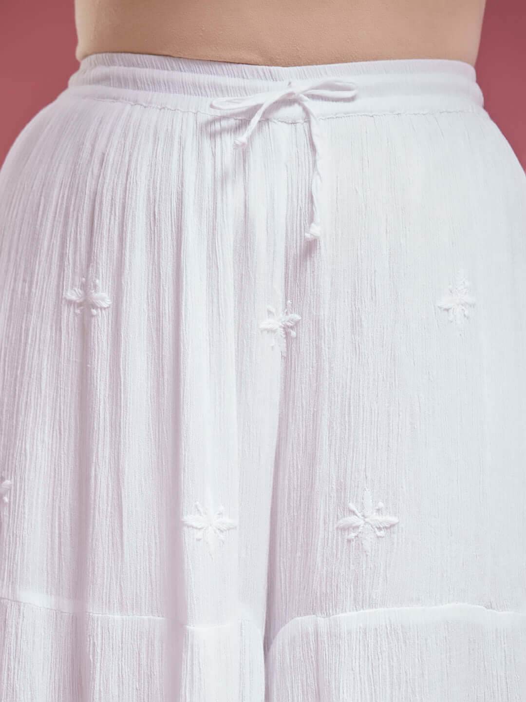 SAFINA Chikankari Crush Cotton Gharara - KRI CHIKANKARI