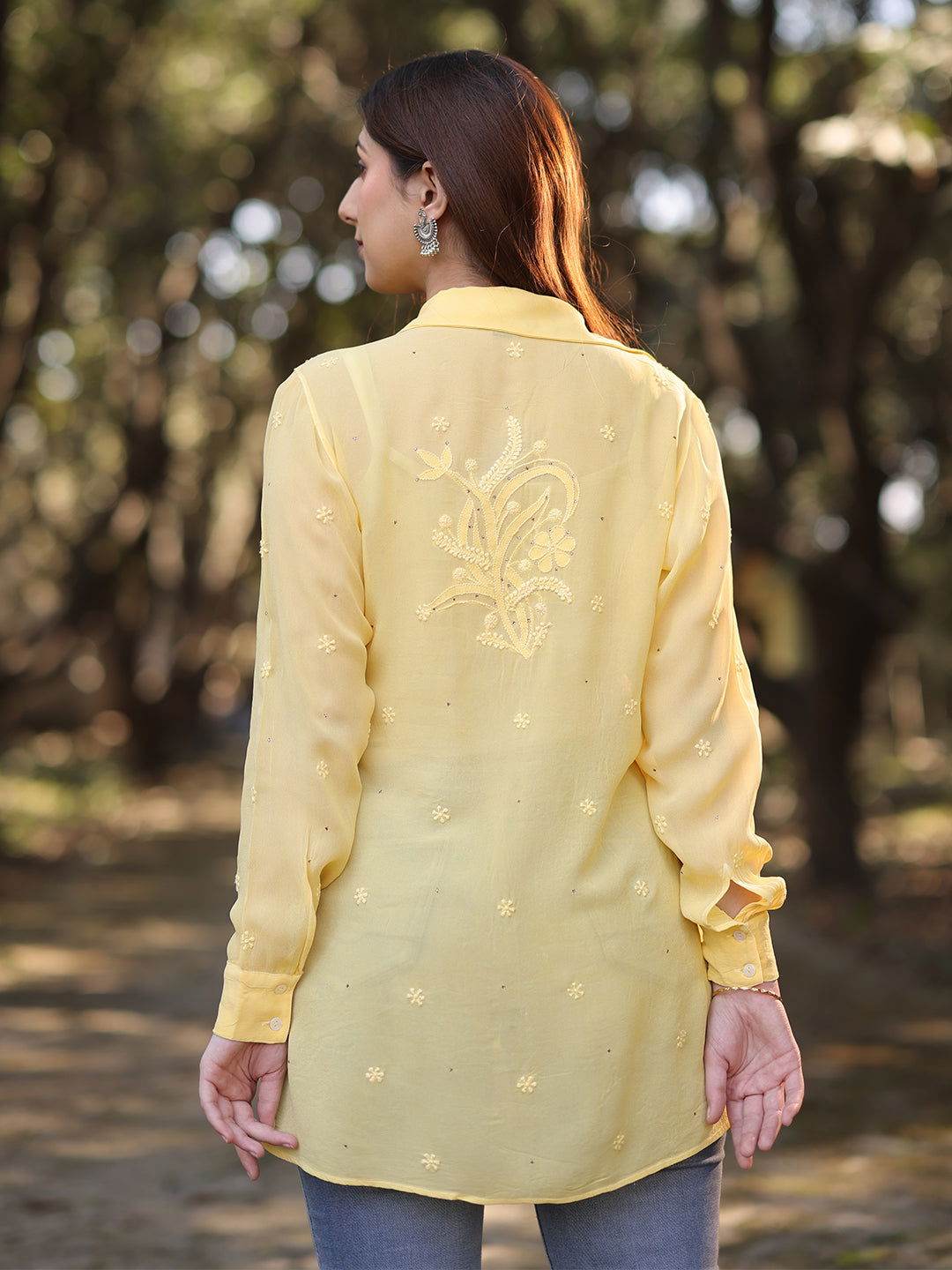 SANIHA Chikankari Georgette Shirt - KRI CHIKANKARI
