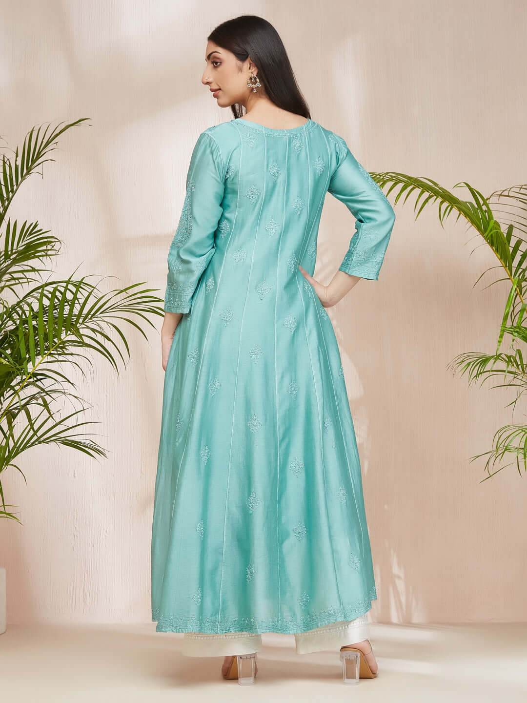 SHAMA-E-ROSHAN Chikankari Full Anarkali - KRI CHIKANKARI