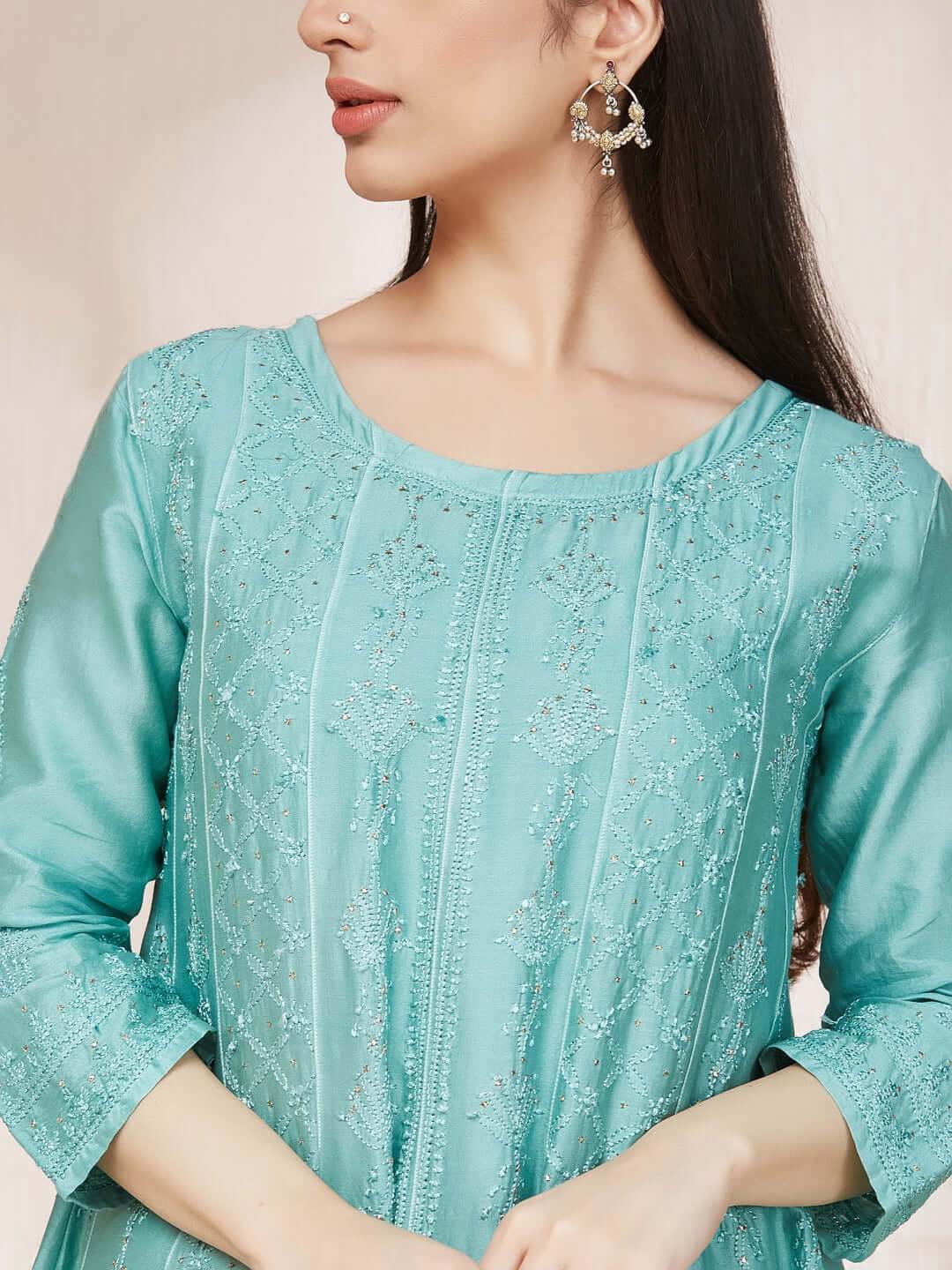 SHAMA-E-ROSHAN Chikankari Full Anarkali - KRI CHIKANKARI