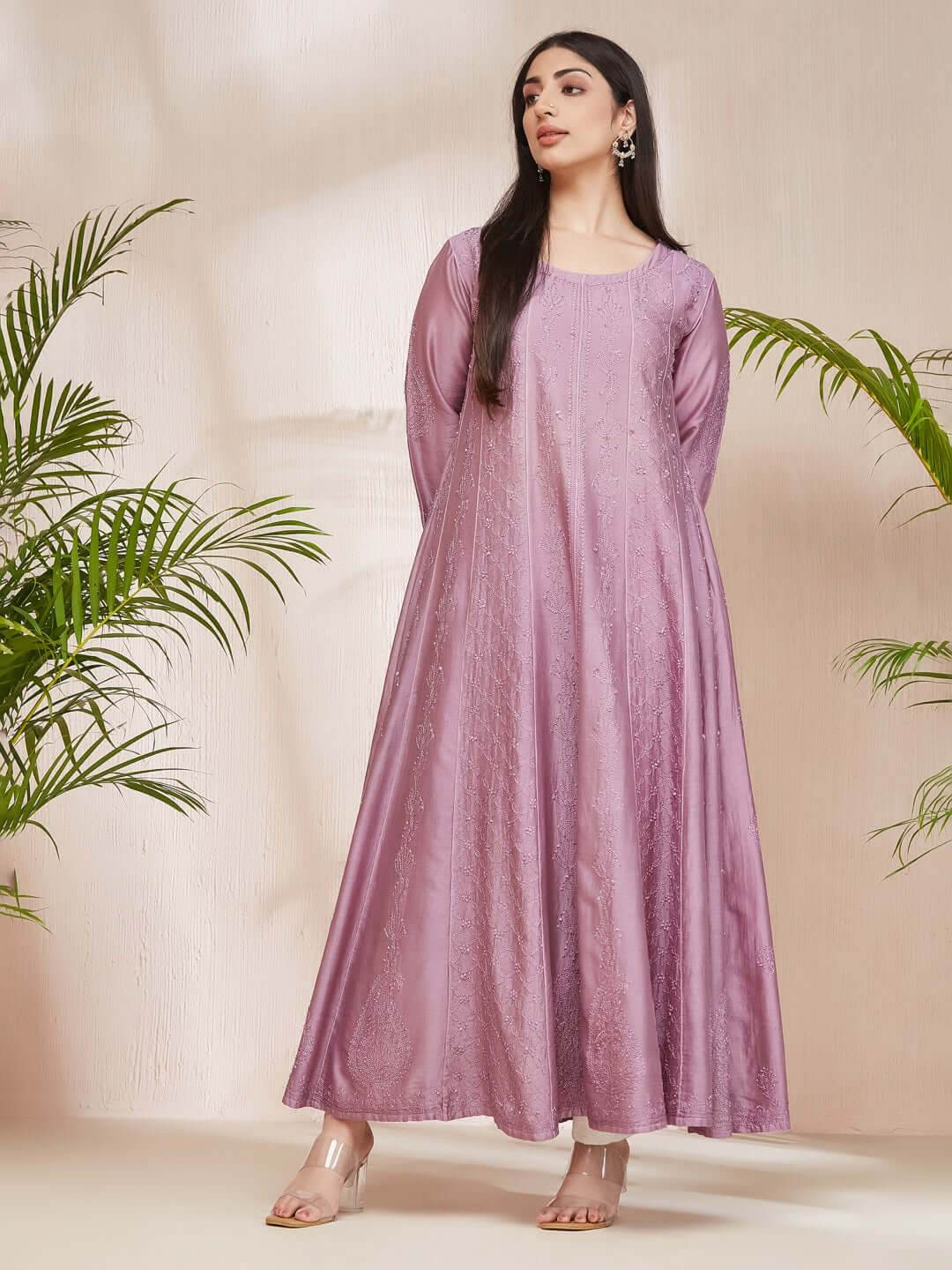 SHAMA-E-ROSHAN Chikankari Full Anarkali - KRI CHIKANKARI