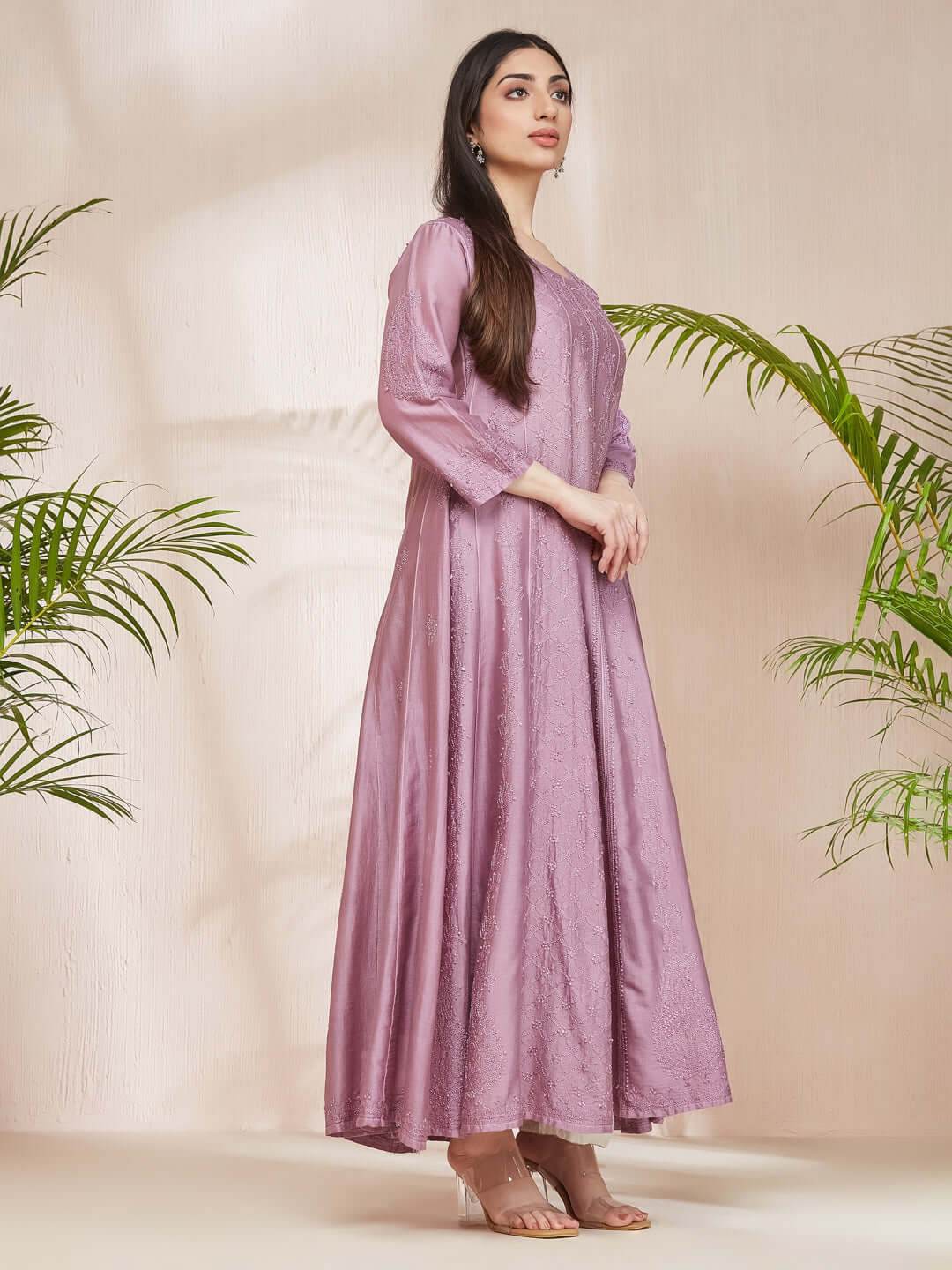 SHAMA-E-ROSHAN Chikankari Full Anarkali - KRI CHIKANKARI