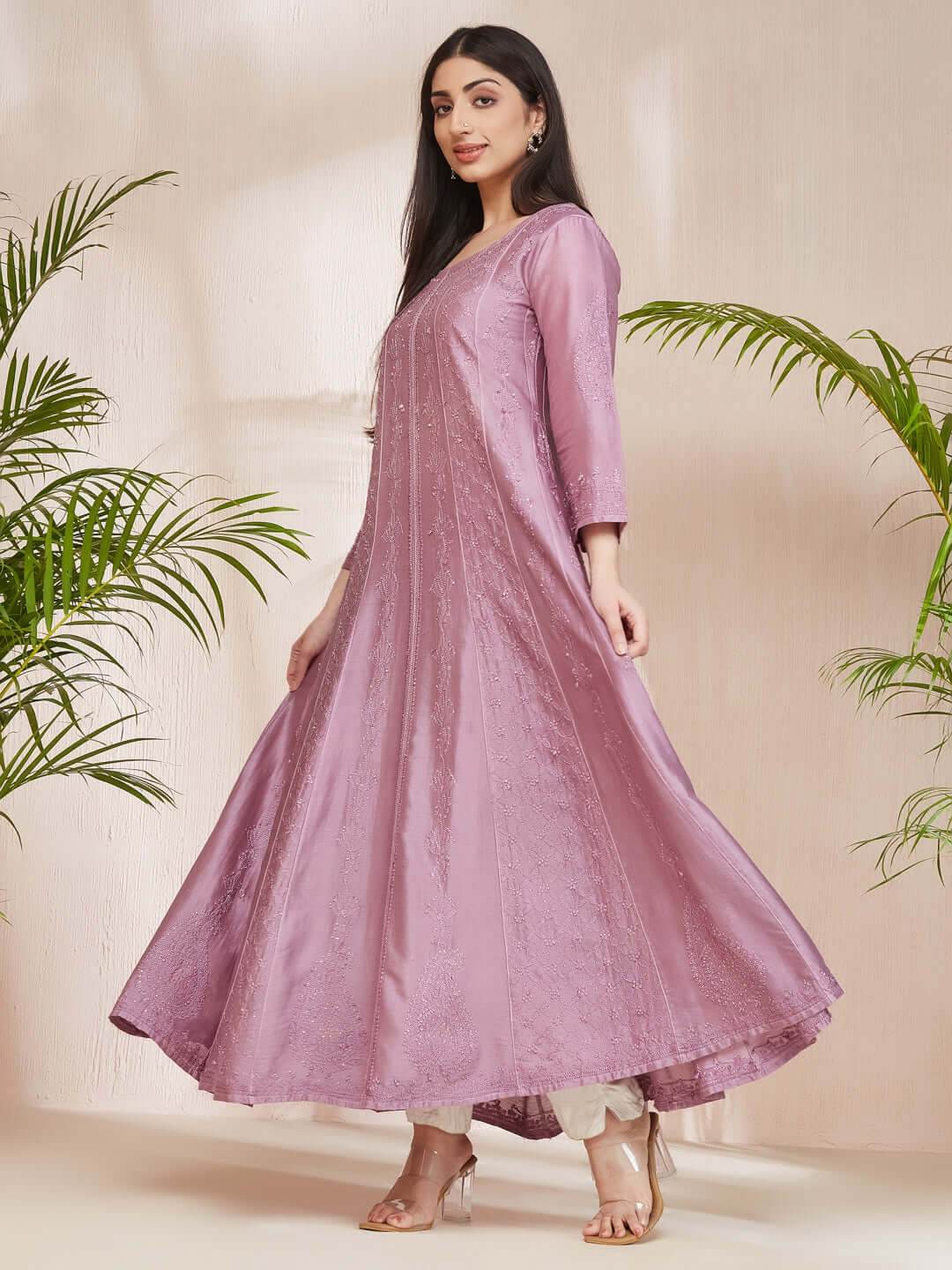 SHAMA-E-ROSHAN Chikankari Full Anarkali - KRI CHIKANKARI